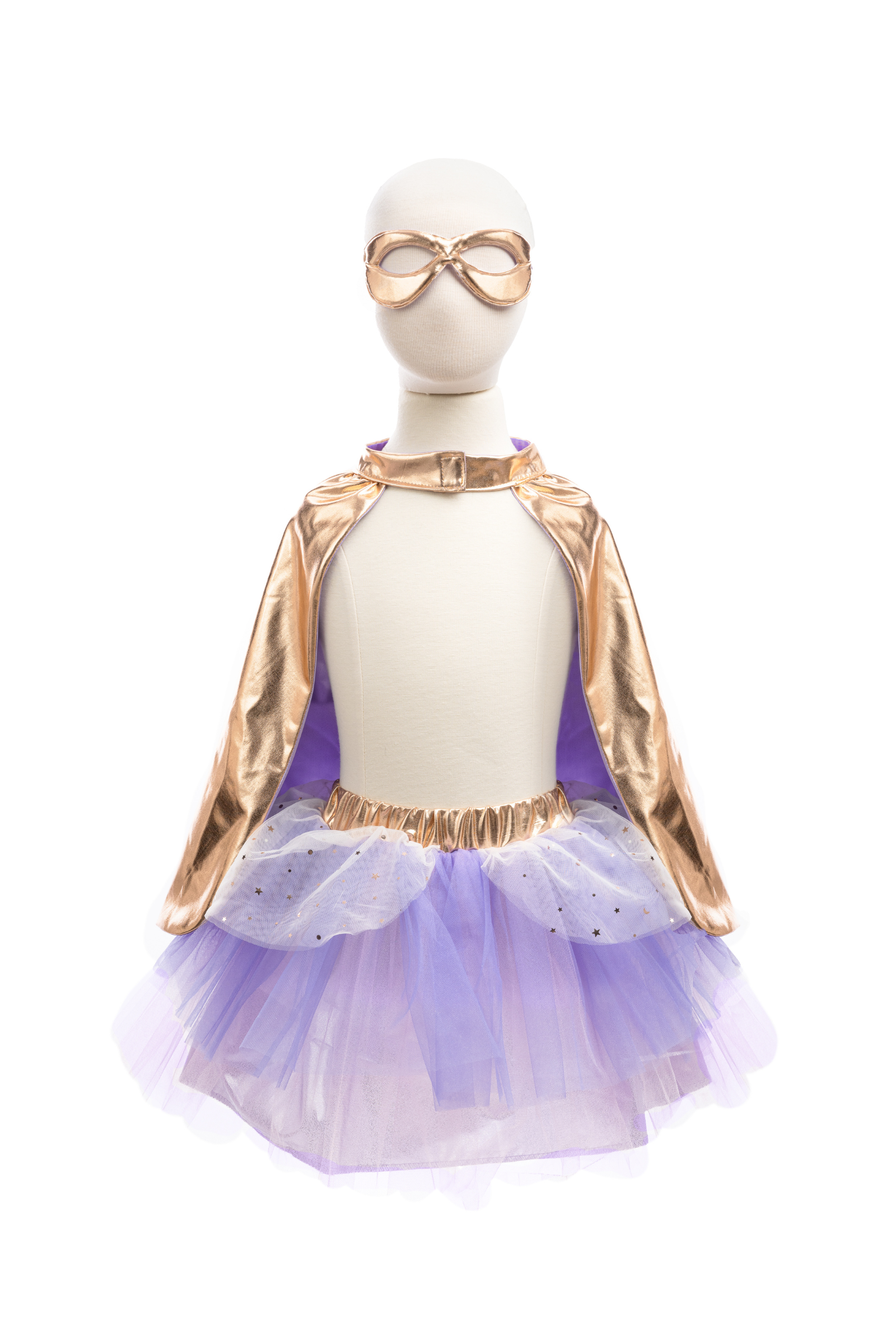 Super-duper Tutu, Cape & Mask-Skirts & Tutus-Retail-Size 4-6-Rose Gold/Lilac-Great Pretenders USA