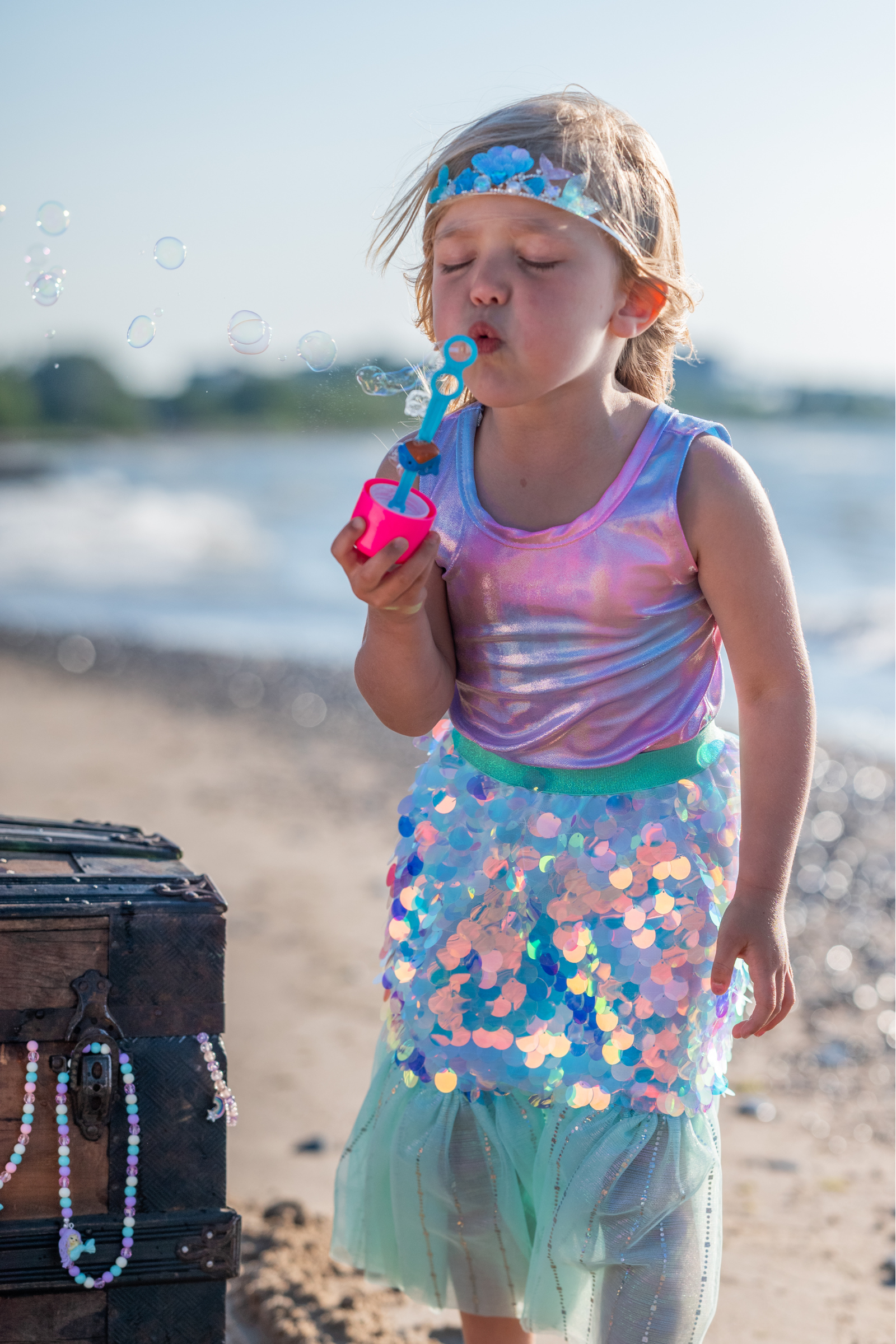 Bling Bling Mermaid Skirt & Hairclip Set-Skirt-Retail-Great Pretenders USA