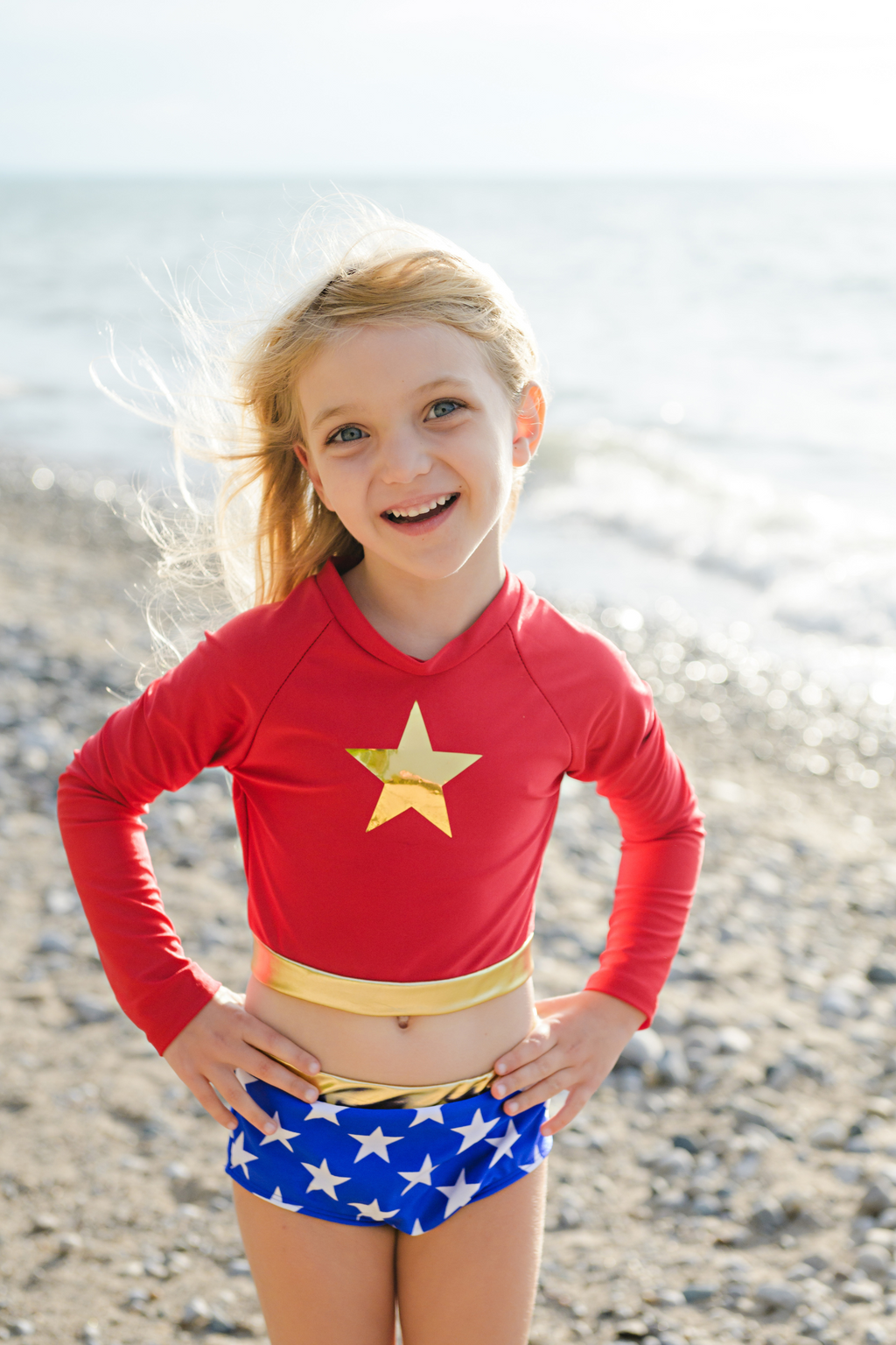 Children's fashion wonder woman swimming costume