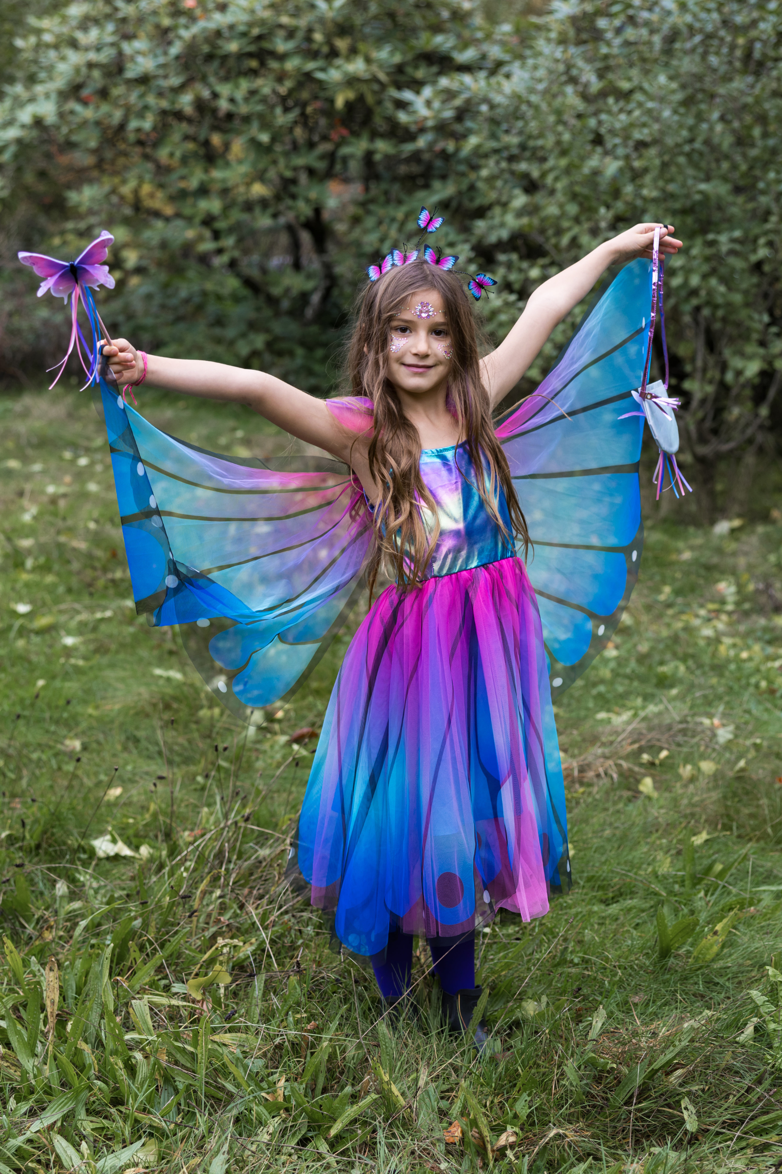 Great Pretenders Costume - Fairy Dress w. Wings - Rainbow