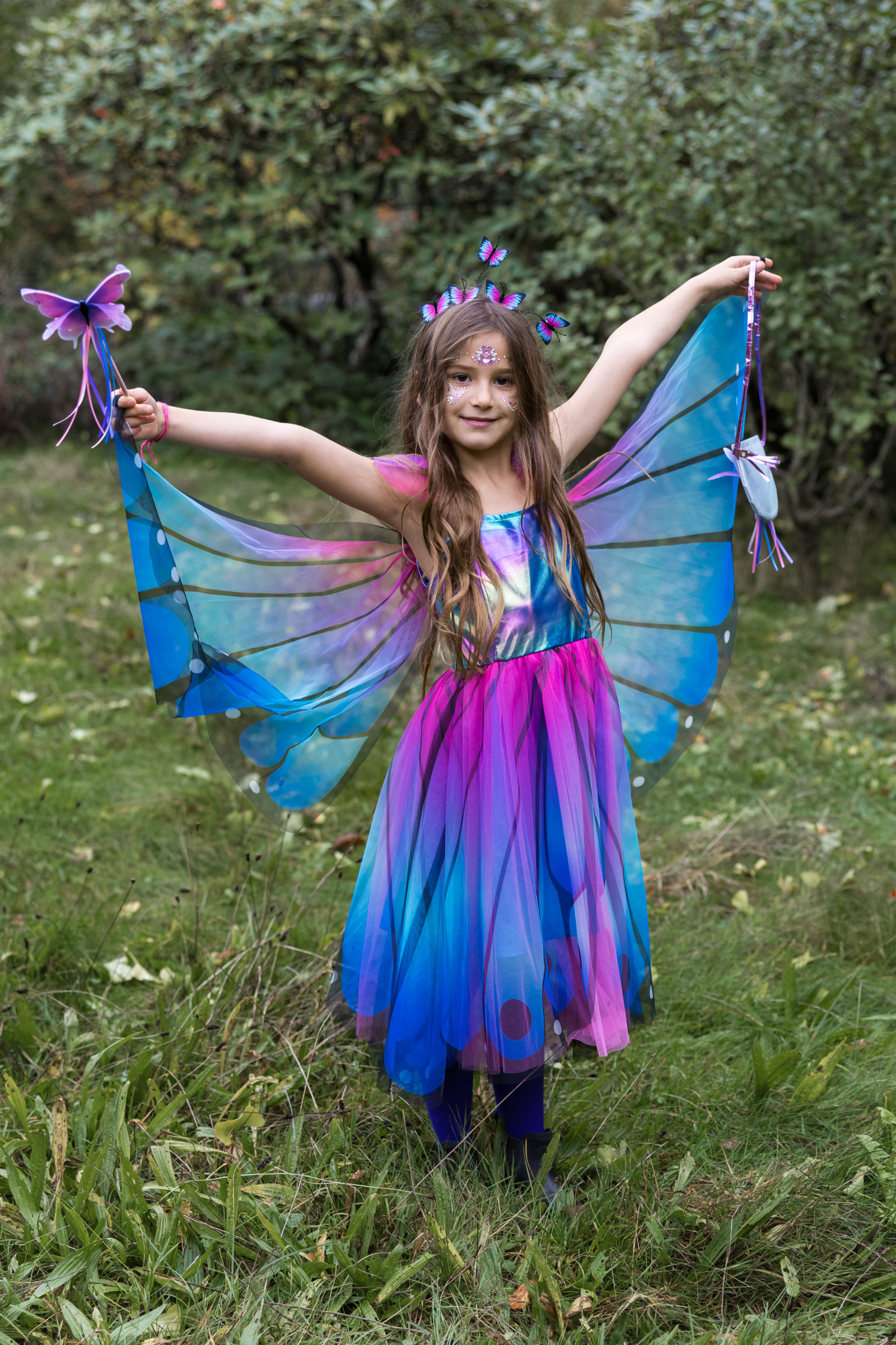 Butterfly Twirl Dress with Wings & Headband