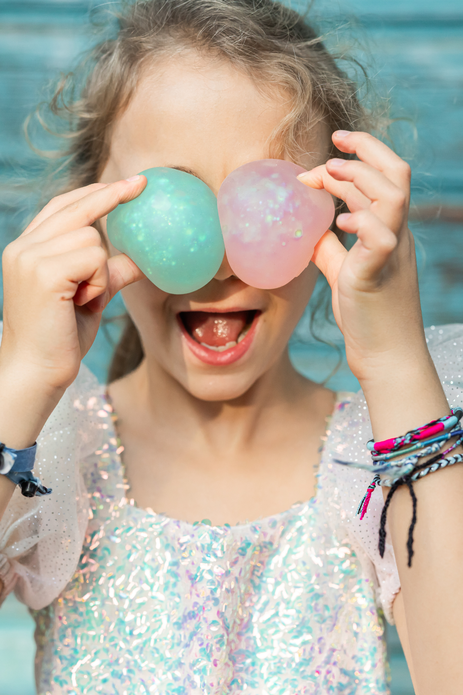 Glitterally Amazing Squishy Balls, 6pcs, Assorted