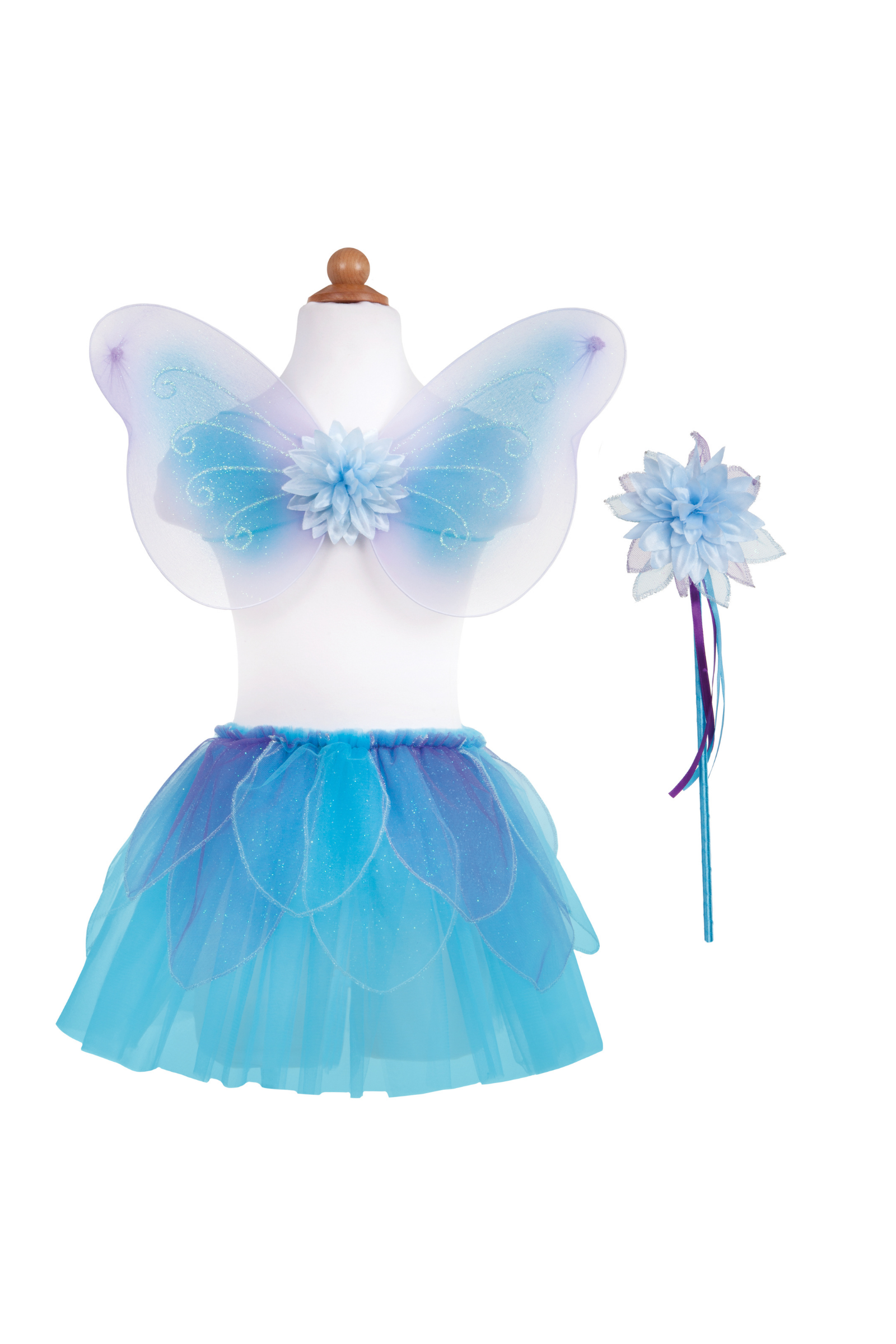 Fancy Flutter Skirt Sets with Wings & Wands-Skirts & Tutus-Retail-Blue-Great Pretenders USA