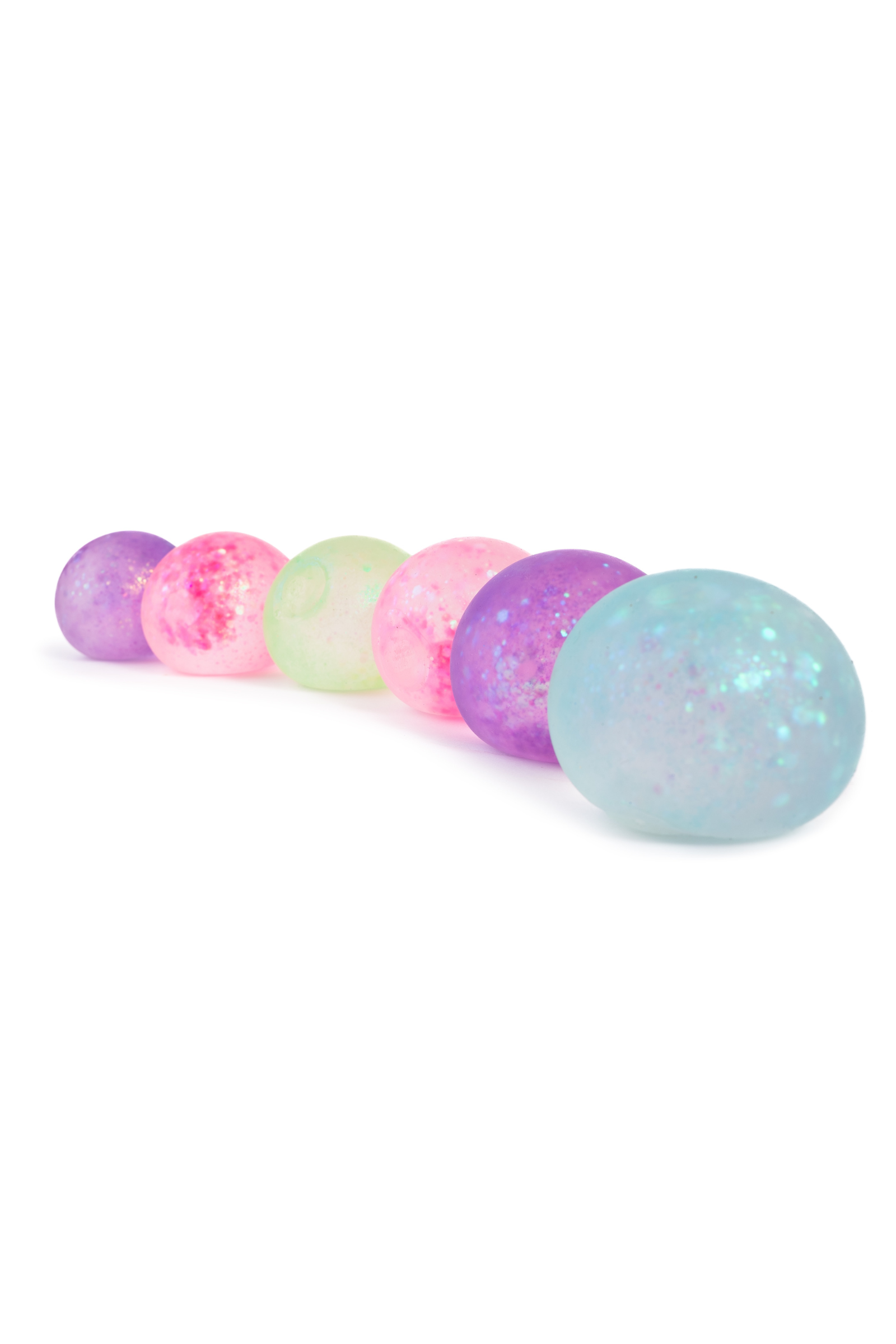 Glitterally Amazing Squishy Balls, 6pcs, Assorted-Retail-Great Pretenders USA