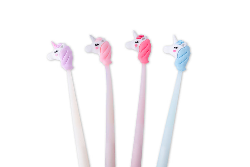 Unicorn Jiggle Wiggle Pens, 4pcs Assorted