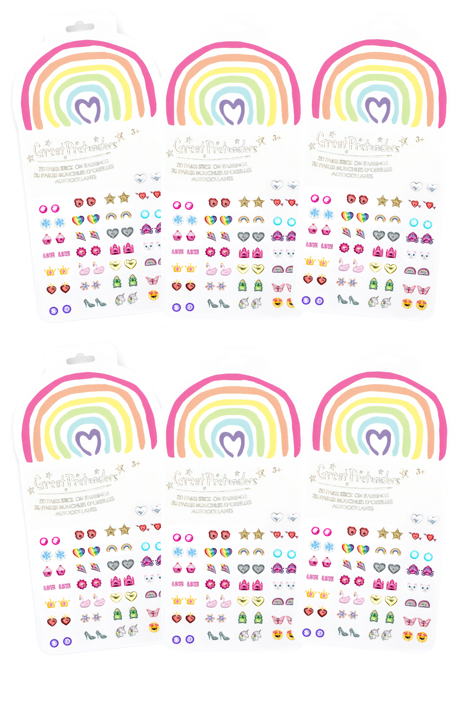 Rainbow Love Sticker Earrings 6pcs Bundle