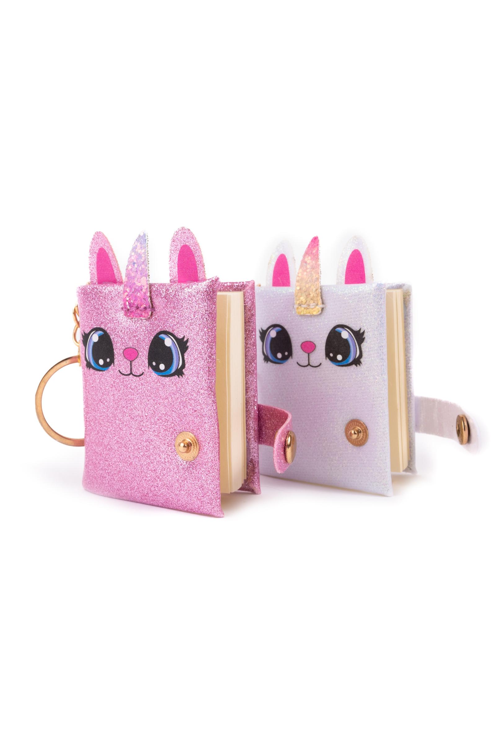 Mini Sparkly Friends Keychain Journal, Caticorn, 2pcs Assorted