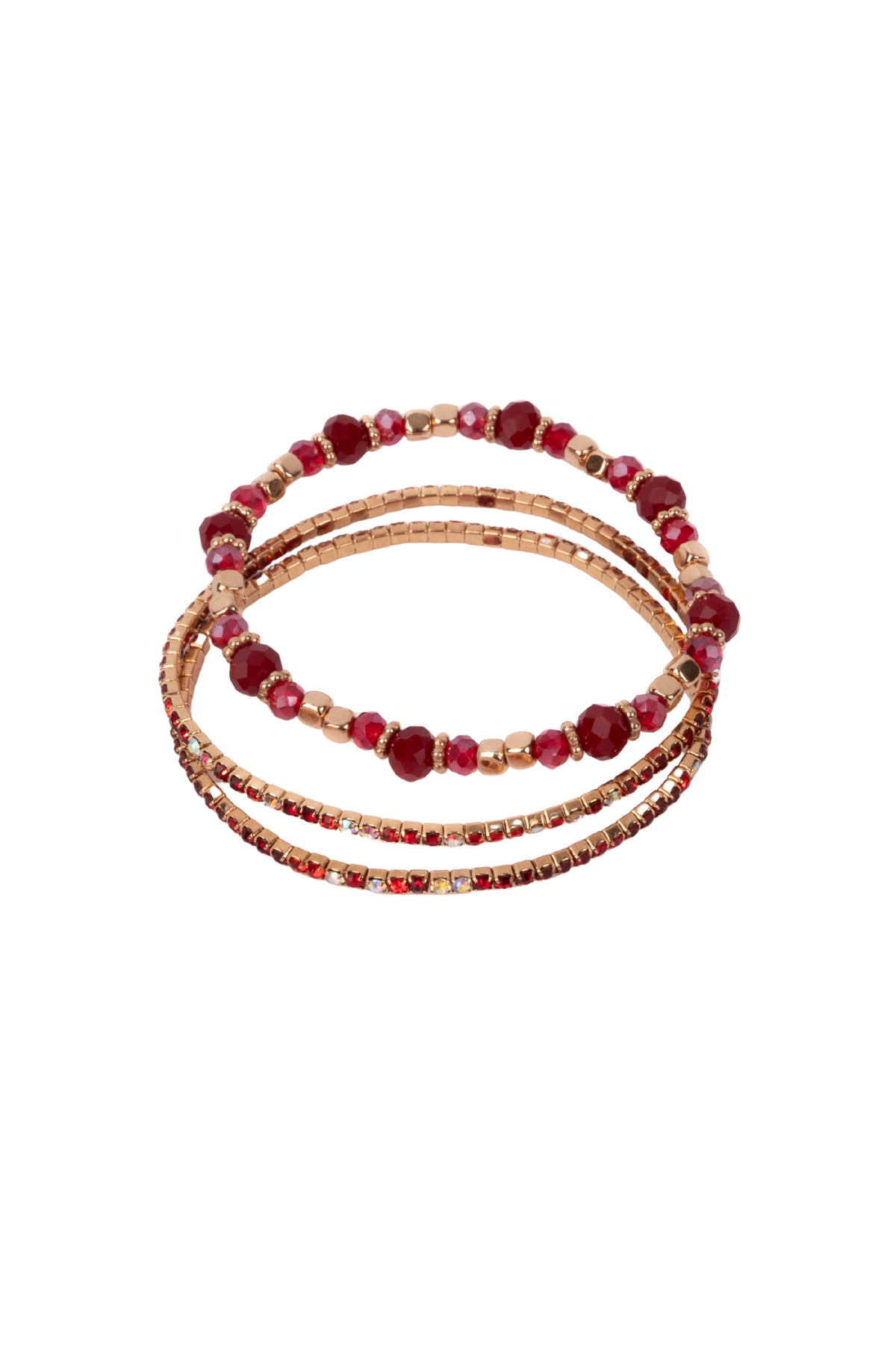 Boutique Ruby Red Bracelet Set, 3pcs