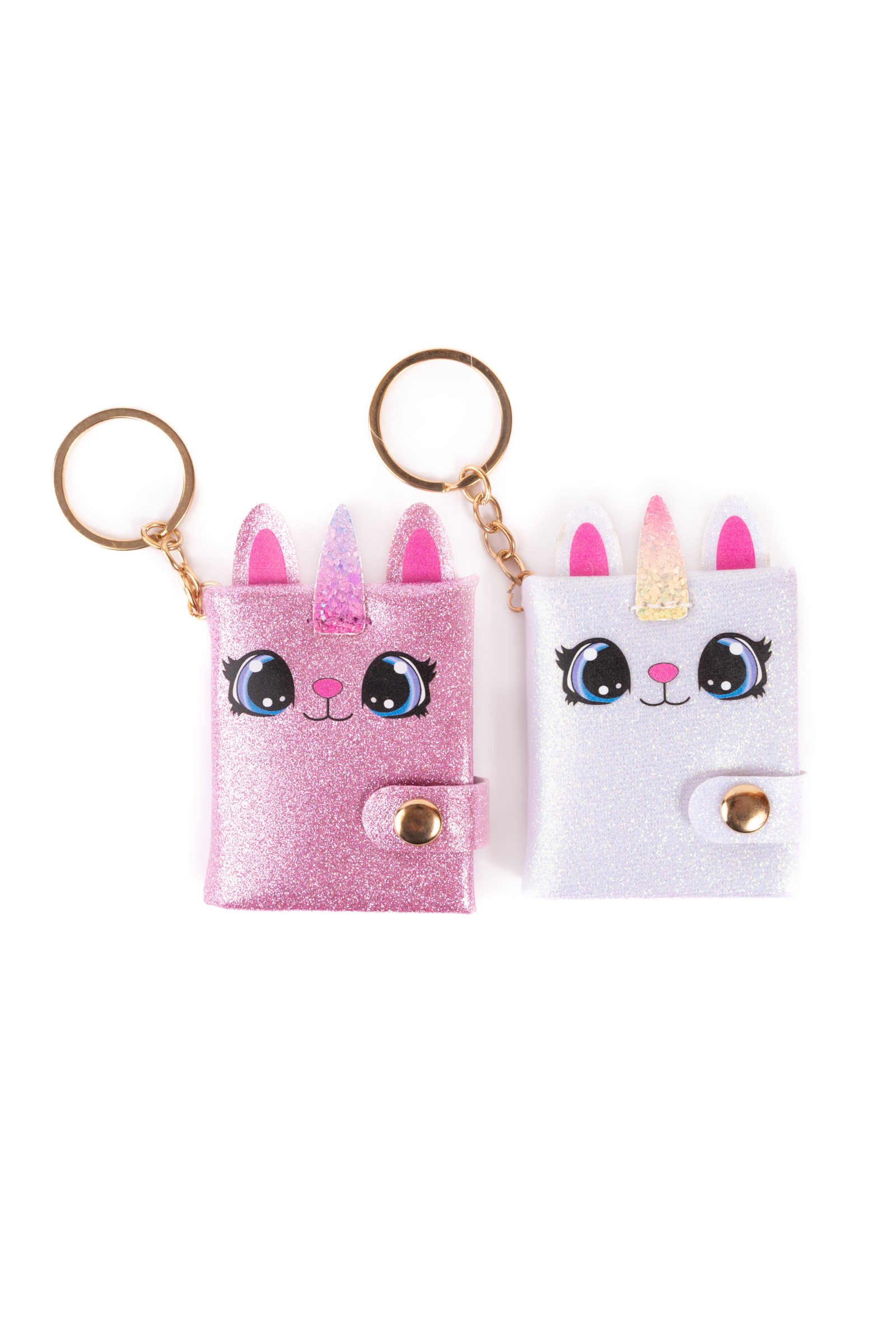 Mini Sparkly Friends Keychain Journal, Caticorn, 2pcs Assorted
