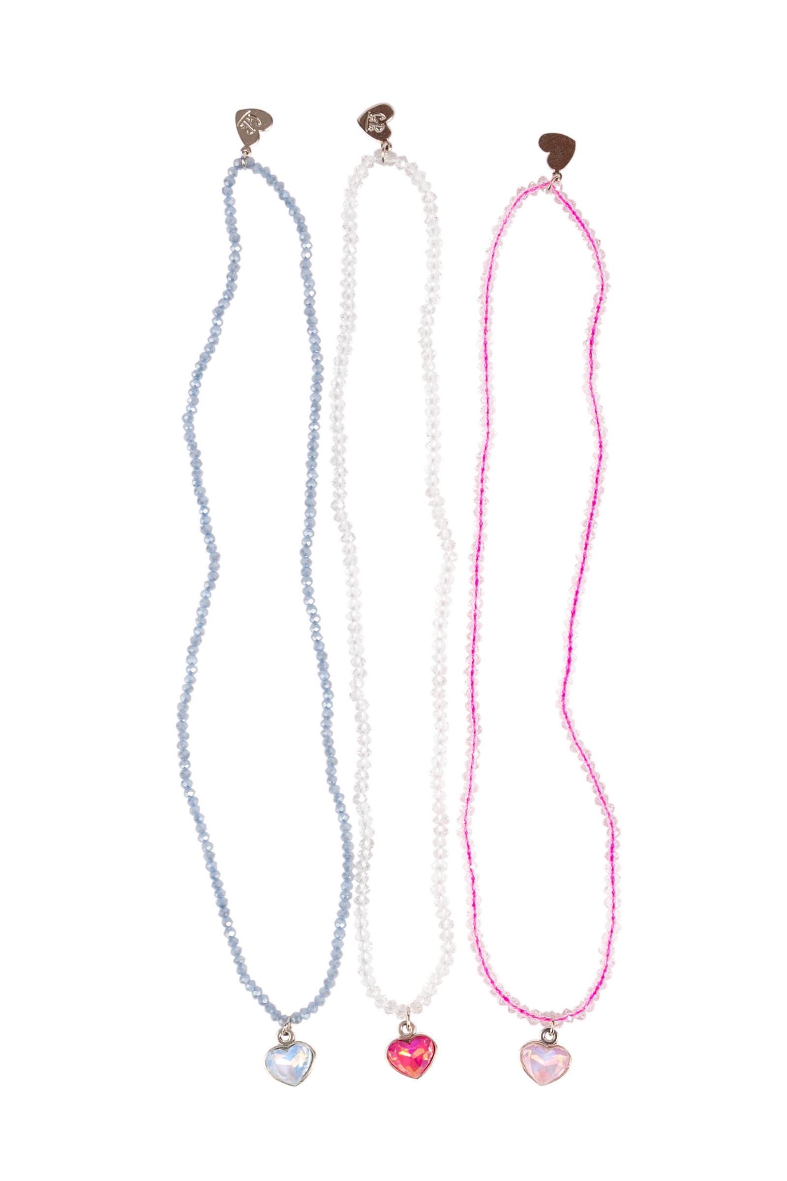 Boutique Sweetheart Sparkle Necklace, 3pcs Assorted