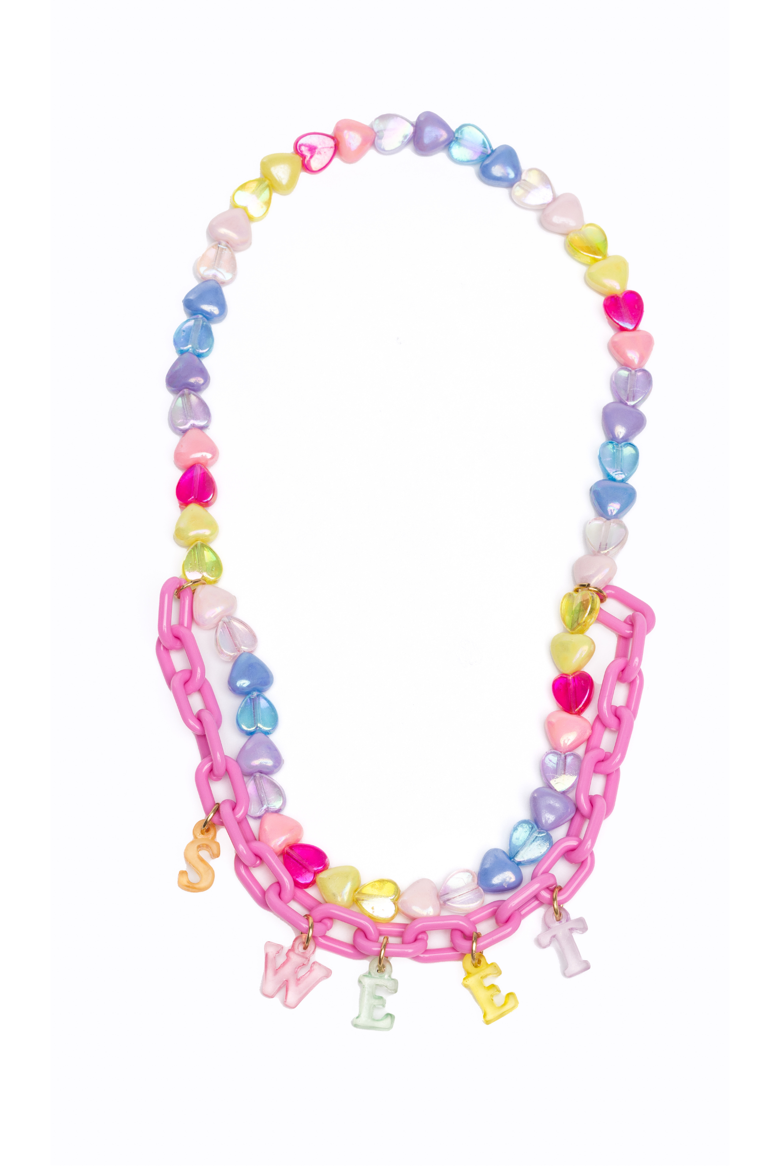 Sweet Heart Necklaces, 2pcs Assorted