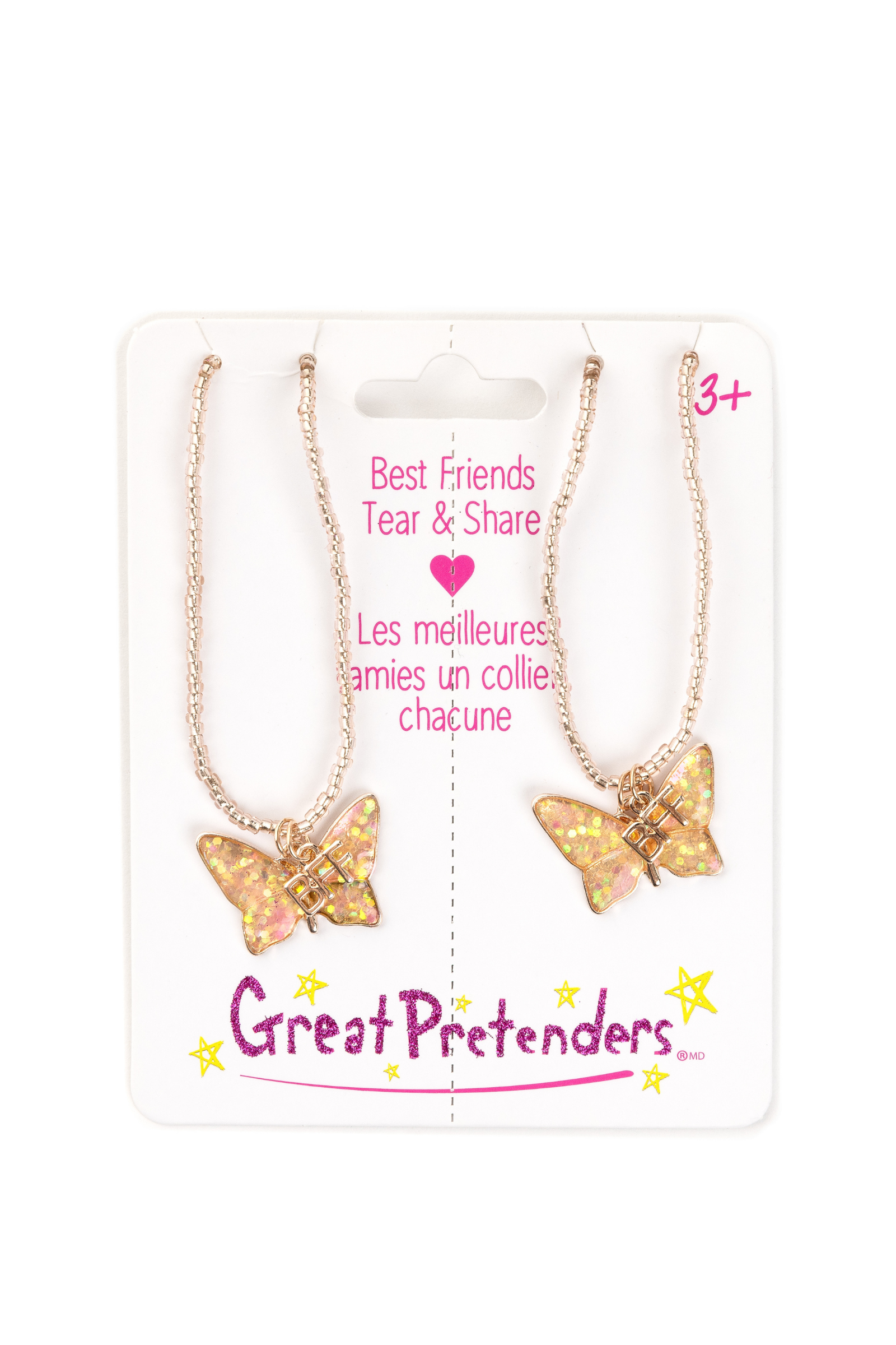 BFF Butterfly Share & Tear Necklaces-Necklaces-Retail-Great Pretenders USA