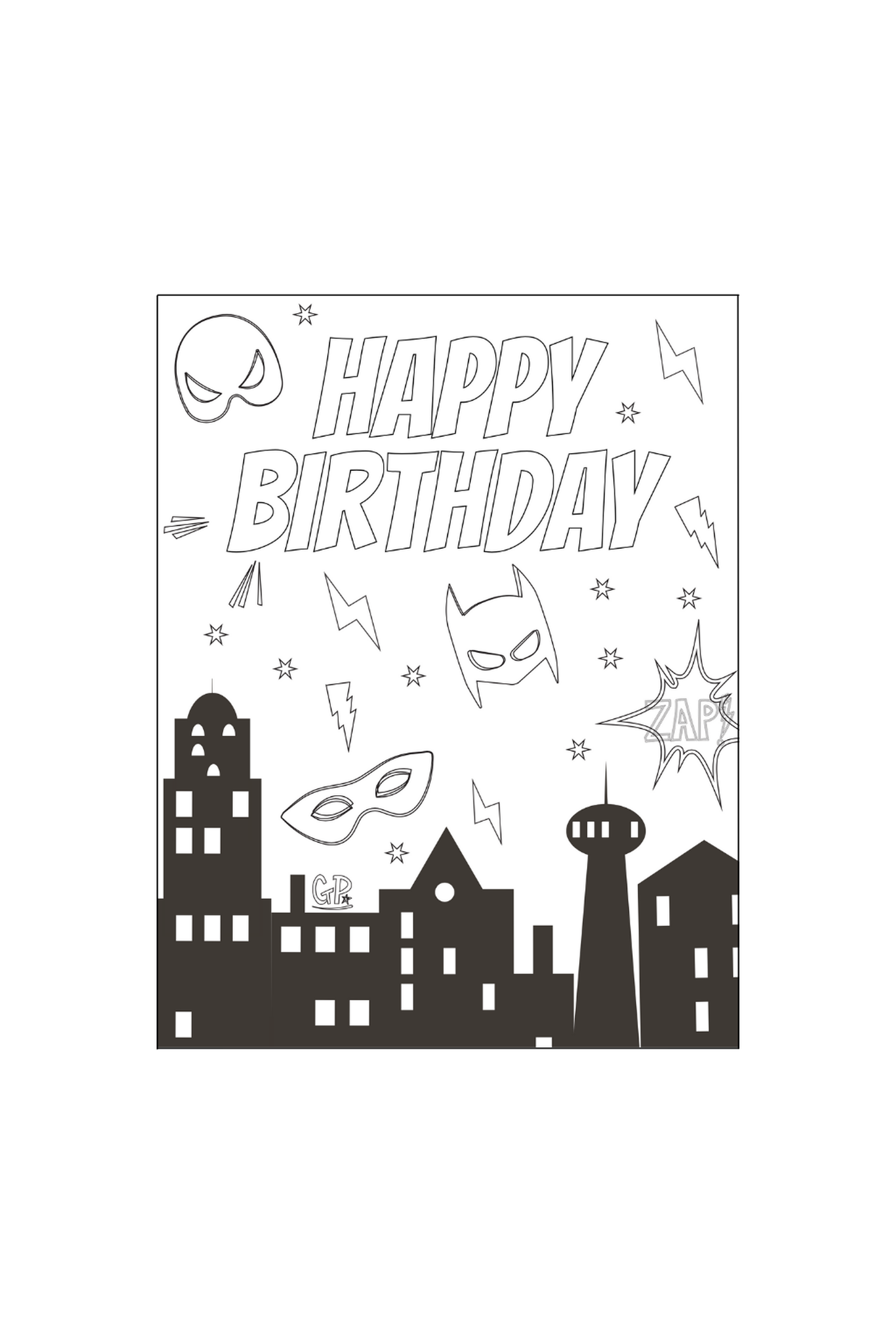happy birthday cards for boys to color