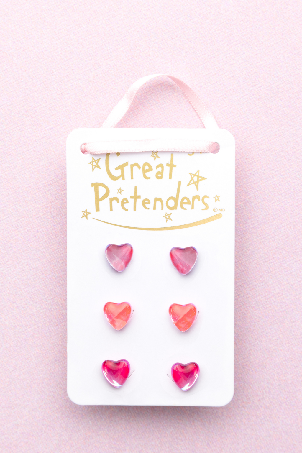 Great Pretenders Boutique Holo Heart Studded Earrings Set