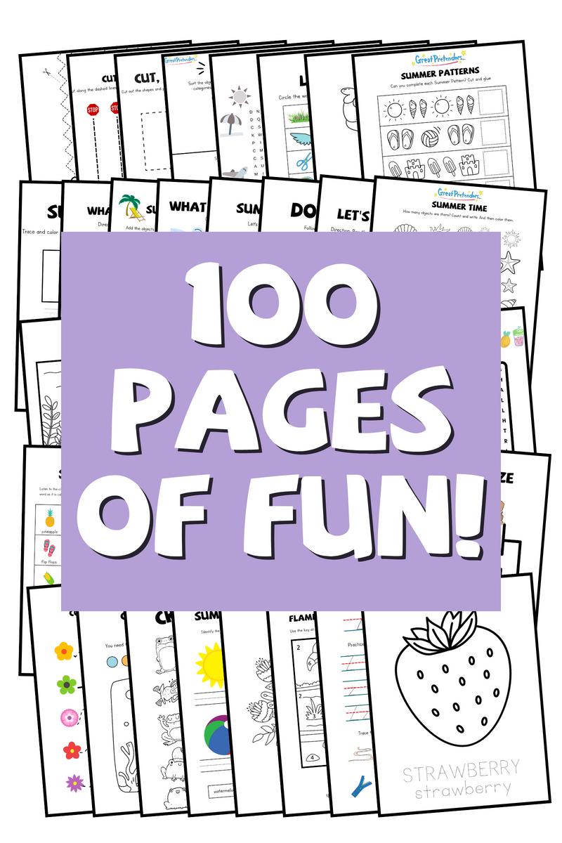 Summer Learning Materials - 100 pages!-Retail-Great Pretenders USA