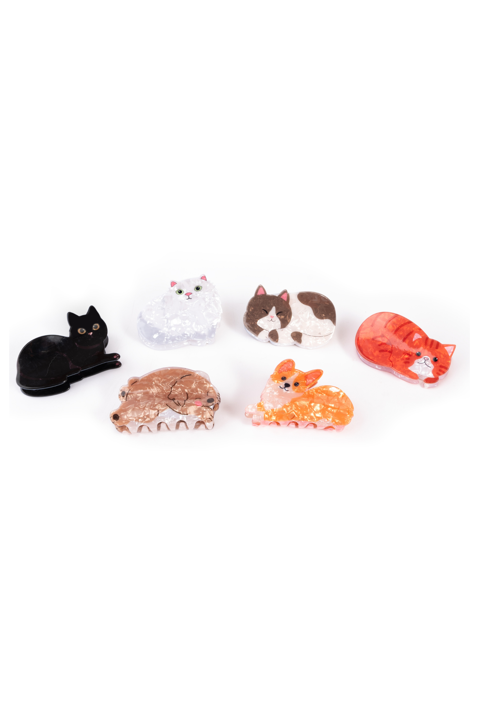Raining Cats and Dogs Claw Clips, 6pcs