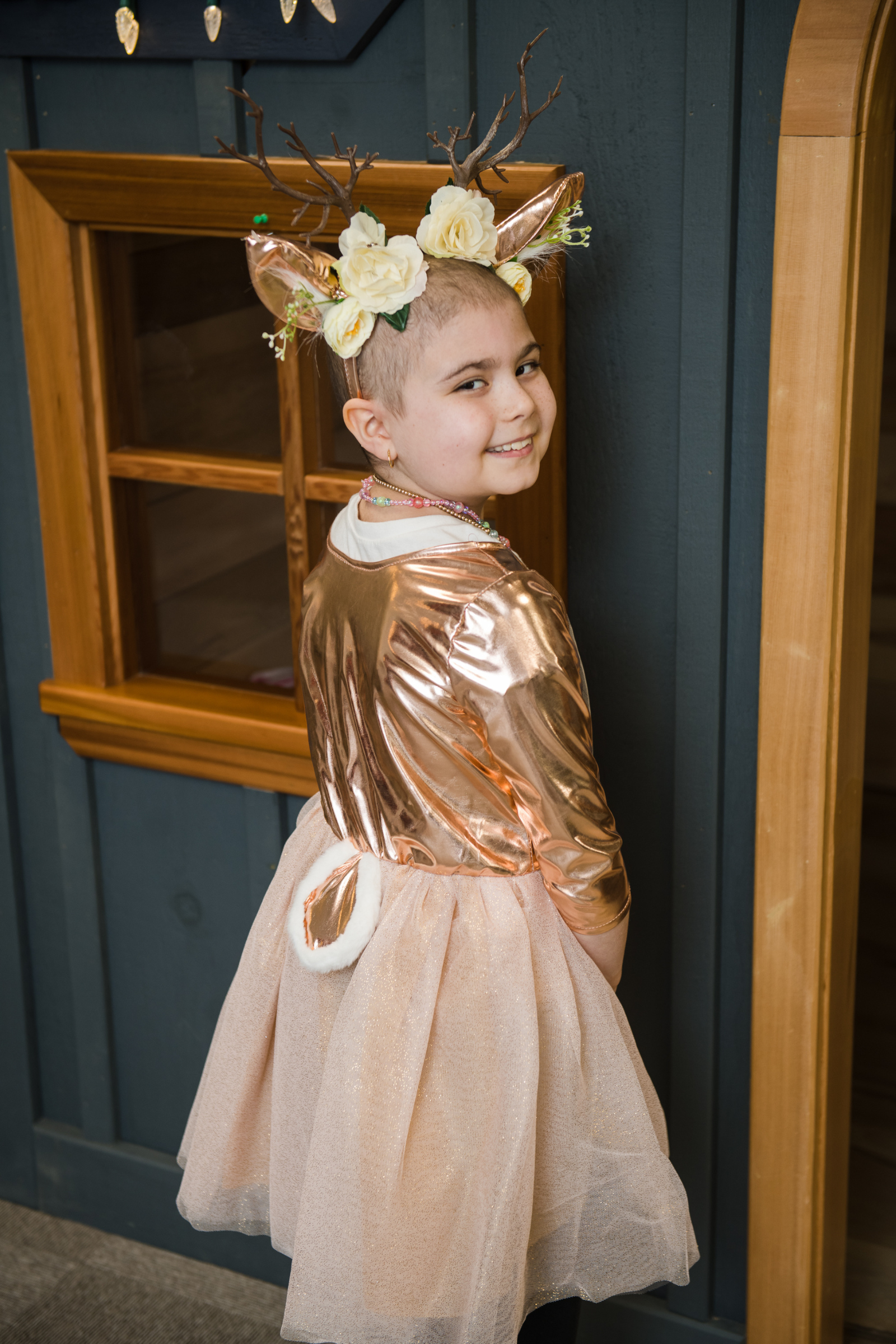 Woodland Deer Dress with Headpiece Size 3-4