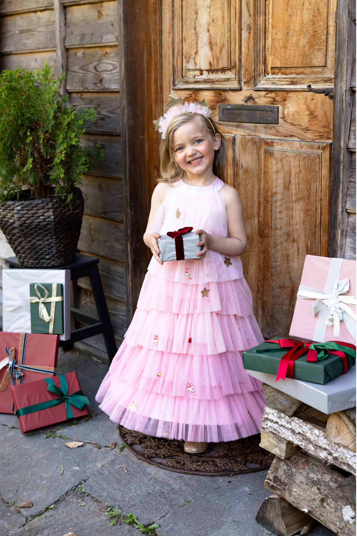 white christmas dresses Christmas Tree Dress & Headpiece