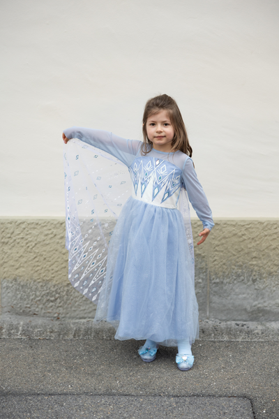 women's light blue winter princess dress Once Upon a Princess 5-6 blue princess dress BABARONI Chiffon Lime Green cut-out dresses crowned with a sparkling Color:Lilac/Sky