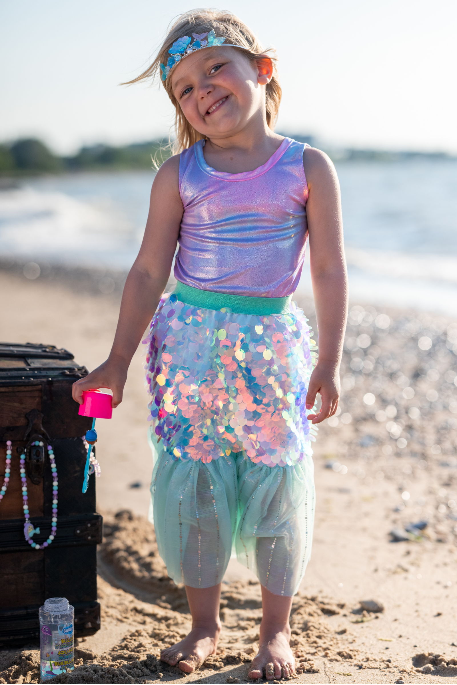 Bling Bling Mermaid Skirt & Hairclip Set
