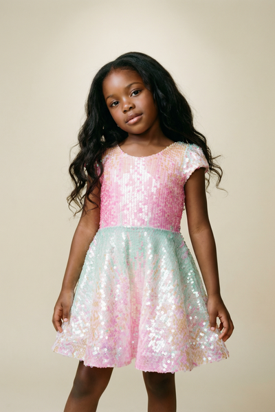 Sorbet Swirl Skater Dress Size 7-8 / Ombre Pink Sorbet Swirl Skater Dress Size 7-8 / Ombre Pink