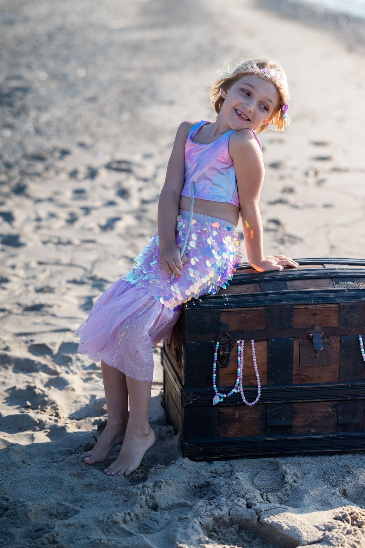 Bling Bling Mermaid Skirt & Hairclip Set