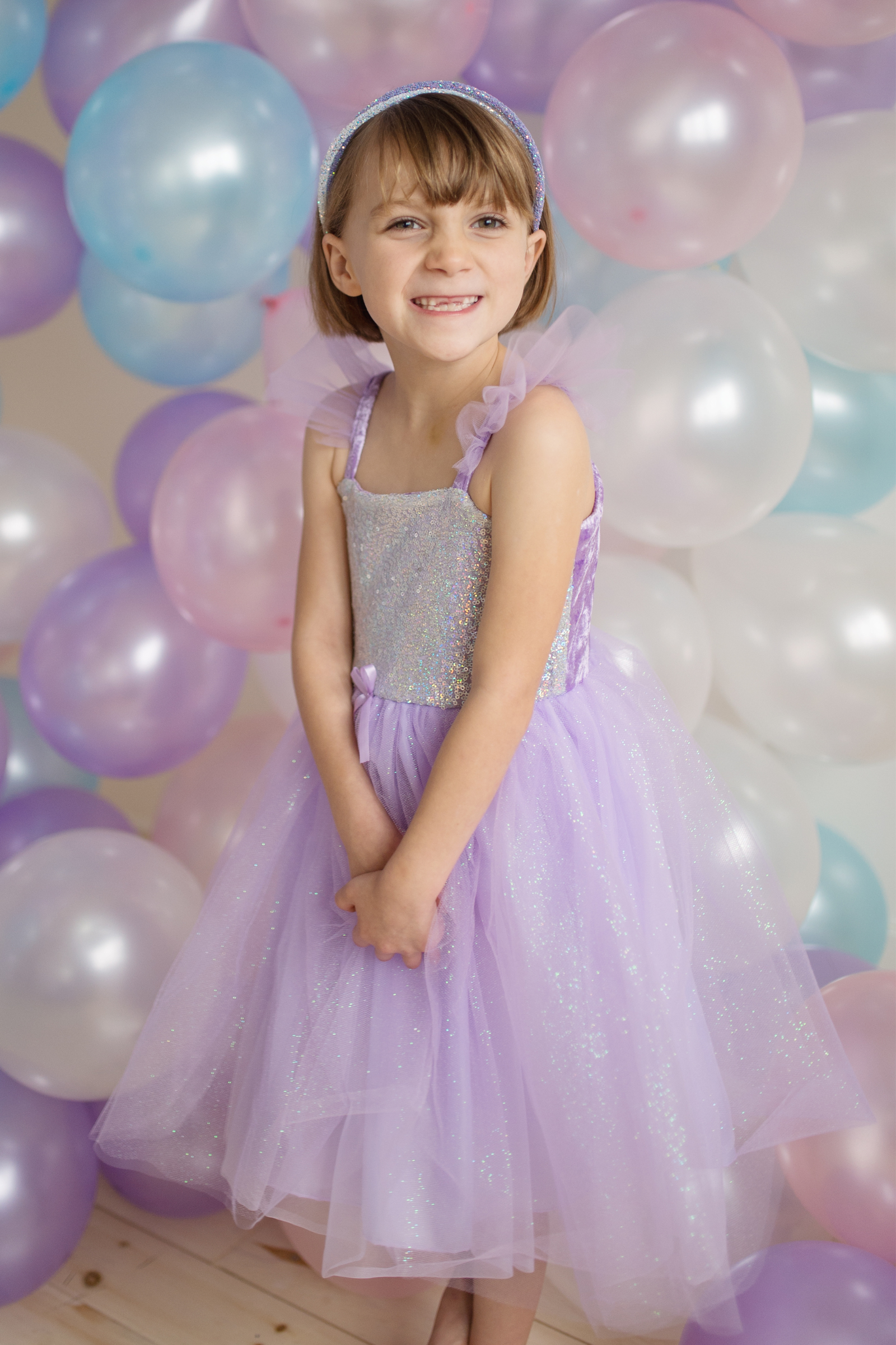 Silver & Lilac Sequins Princess Dress