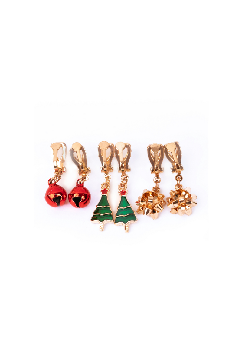 Snowman Pierced & Clip On Earrings, 2pcs Assorted