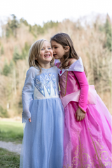 women's light blue winter princess dress Elsa inspired dress, princess up, winter princess costume dress, Blue Princess Dress Costume Set, Birthday Party asymmetrical bell sleeves women's light blue winter princess