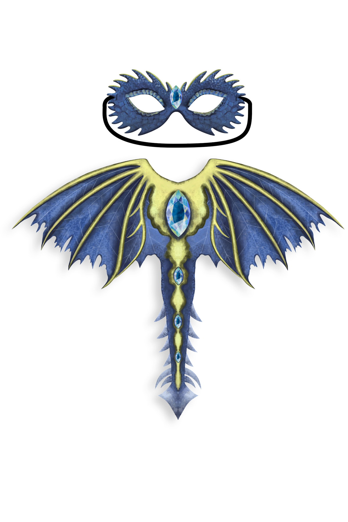 Celestial Dragon Jewel Soft Wings & Mask