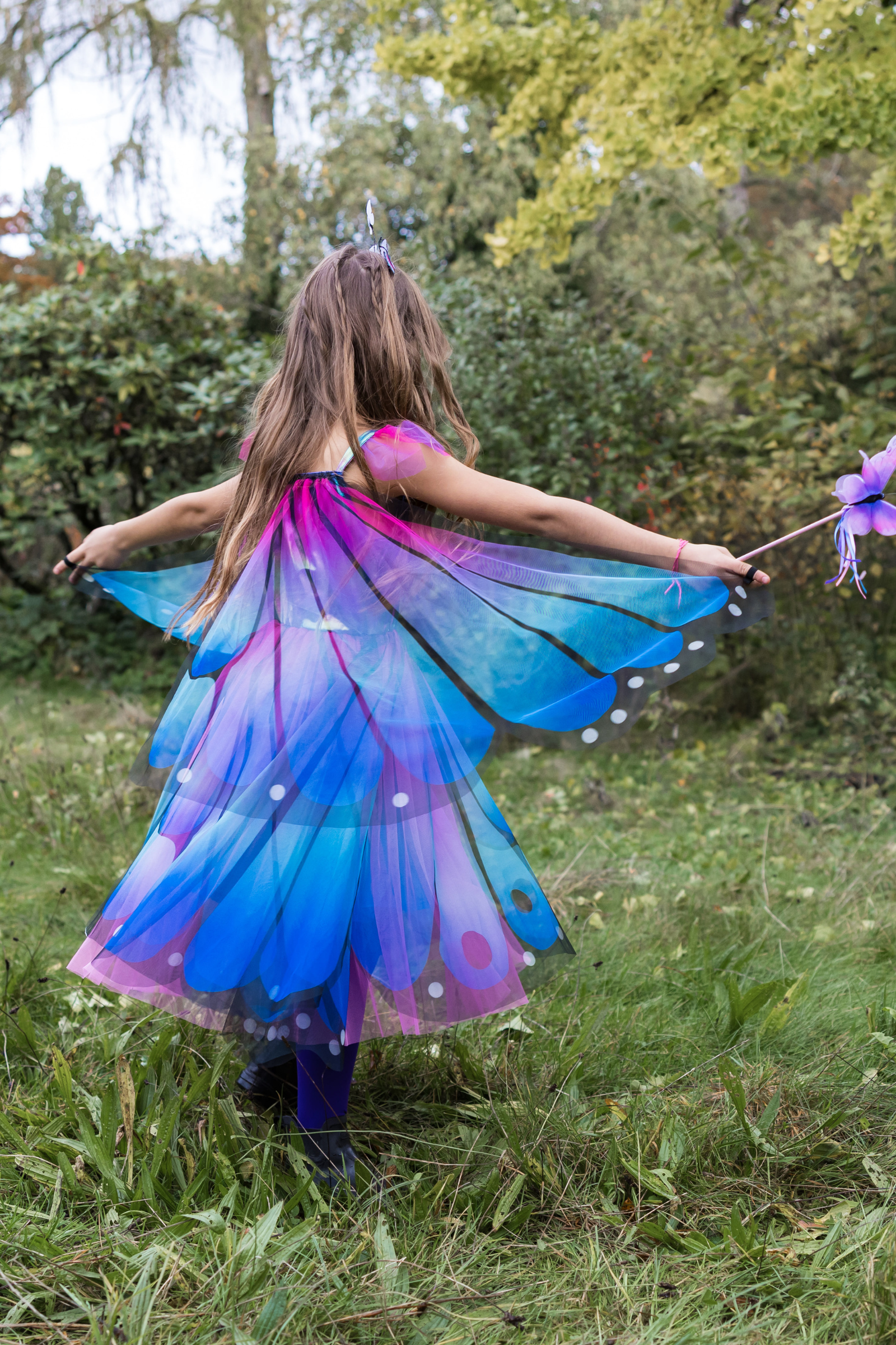 Butterfly Twirl Dress with Wings & Headband