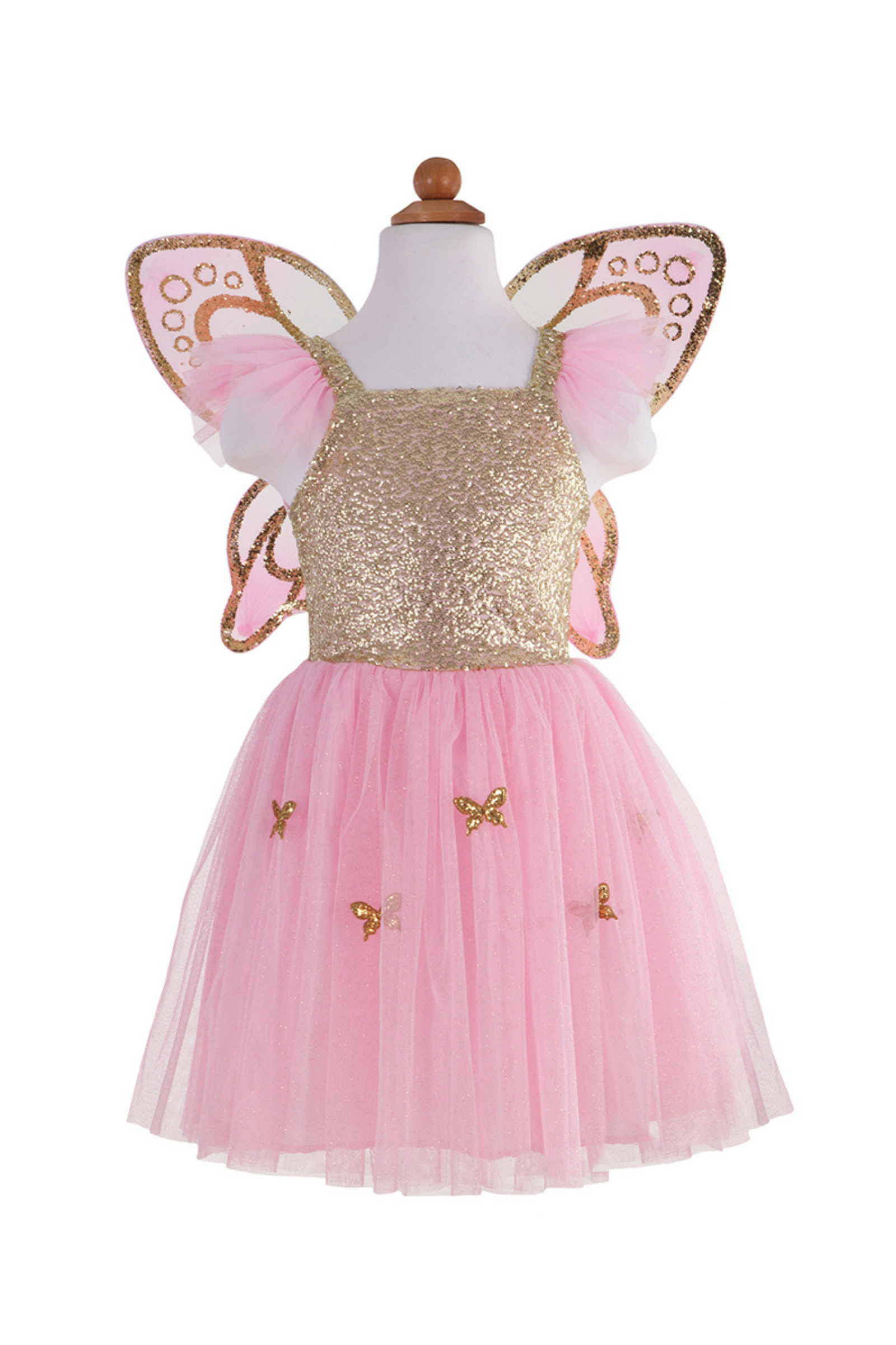 Pink Sequins Butterfly Dress & Wings