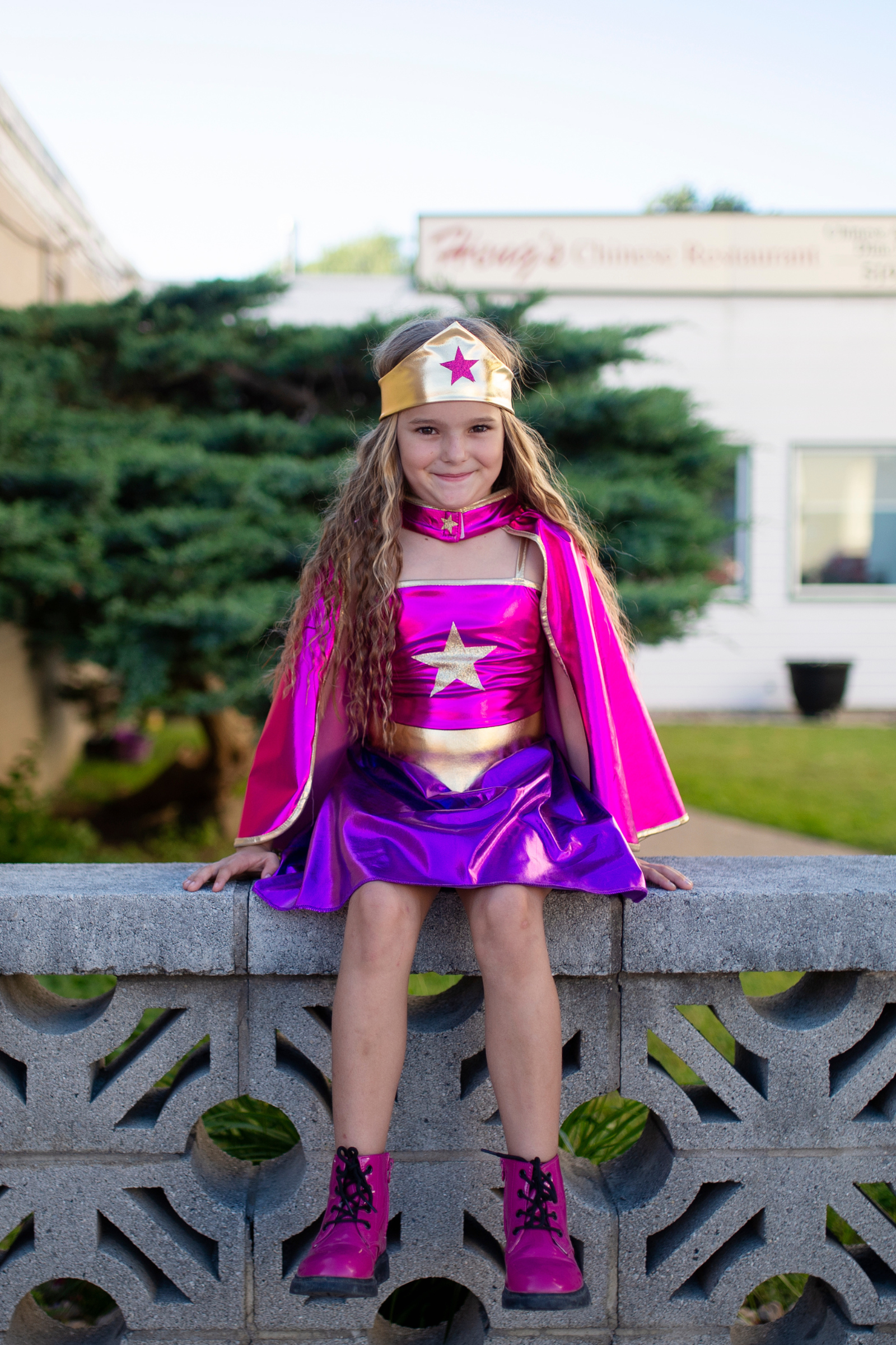 Superhero Star Dress, Cape & Headpiece -  2