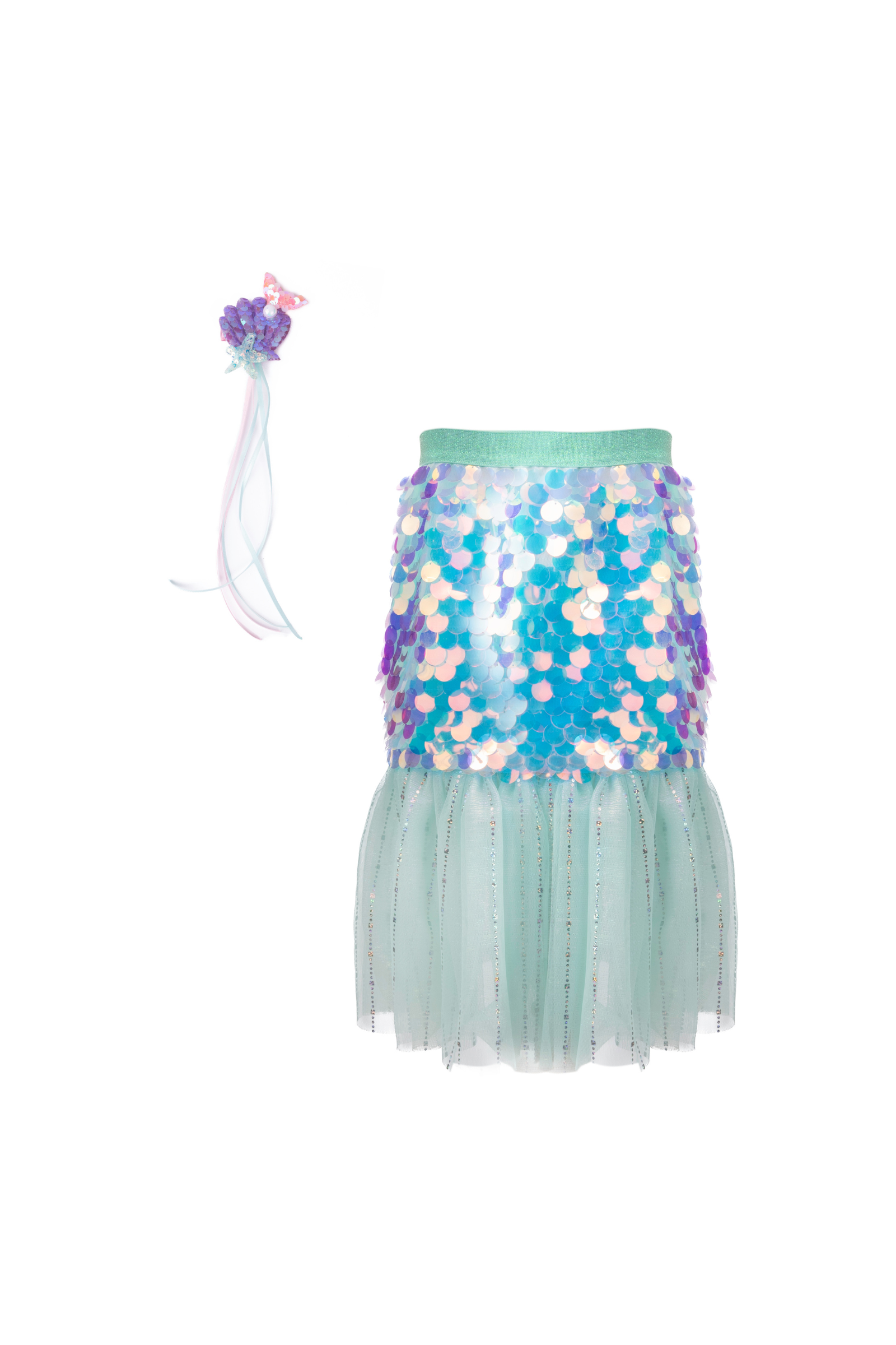 Bling Bling Mermaid Skirt & Hairclip Set