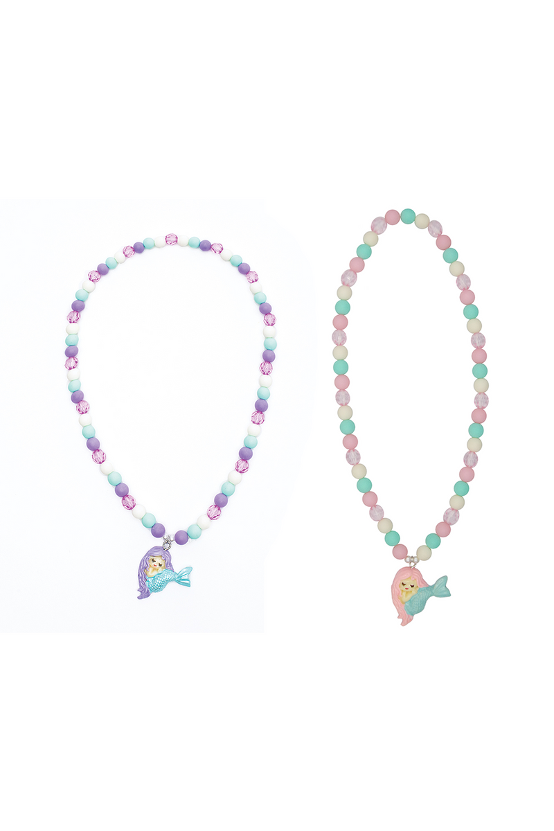 Matte Mermaid Necklaces, 2pcs Assorted