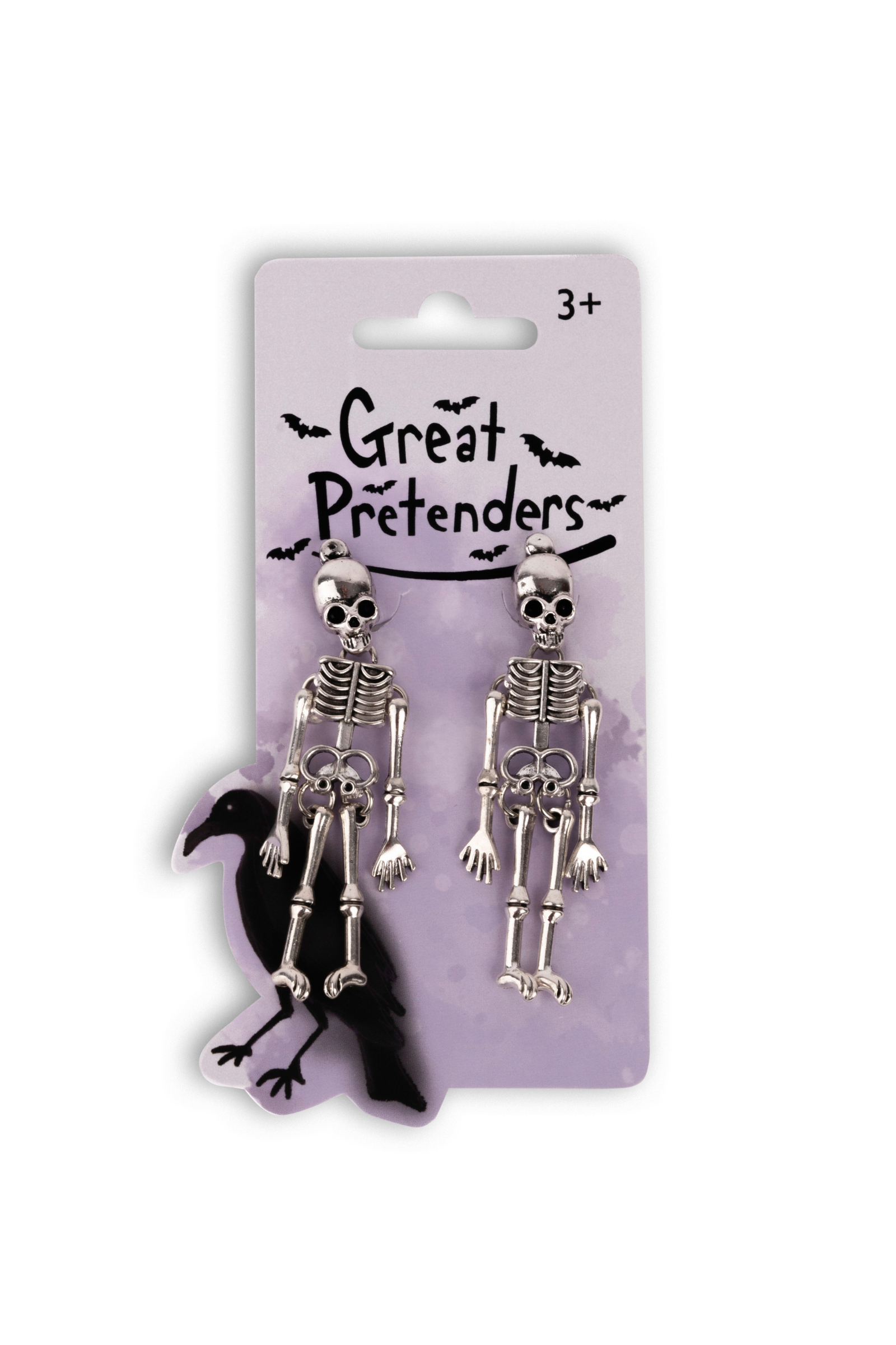 Spooky Scary Skeleton Clip On Earrings