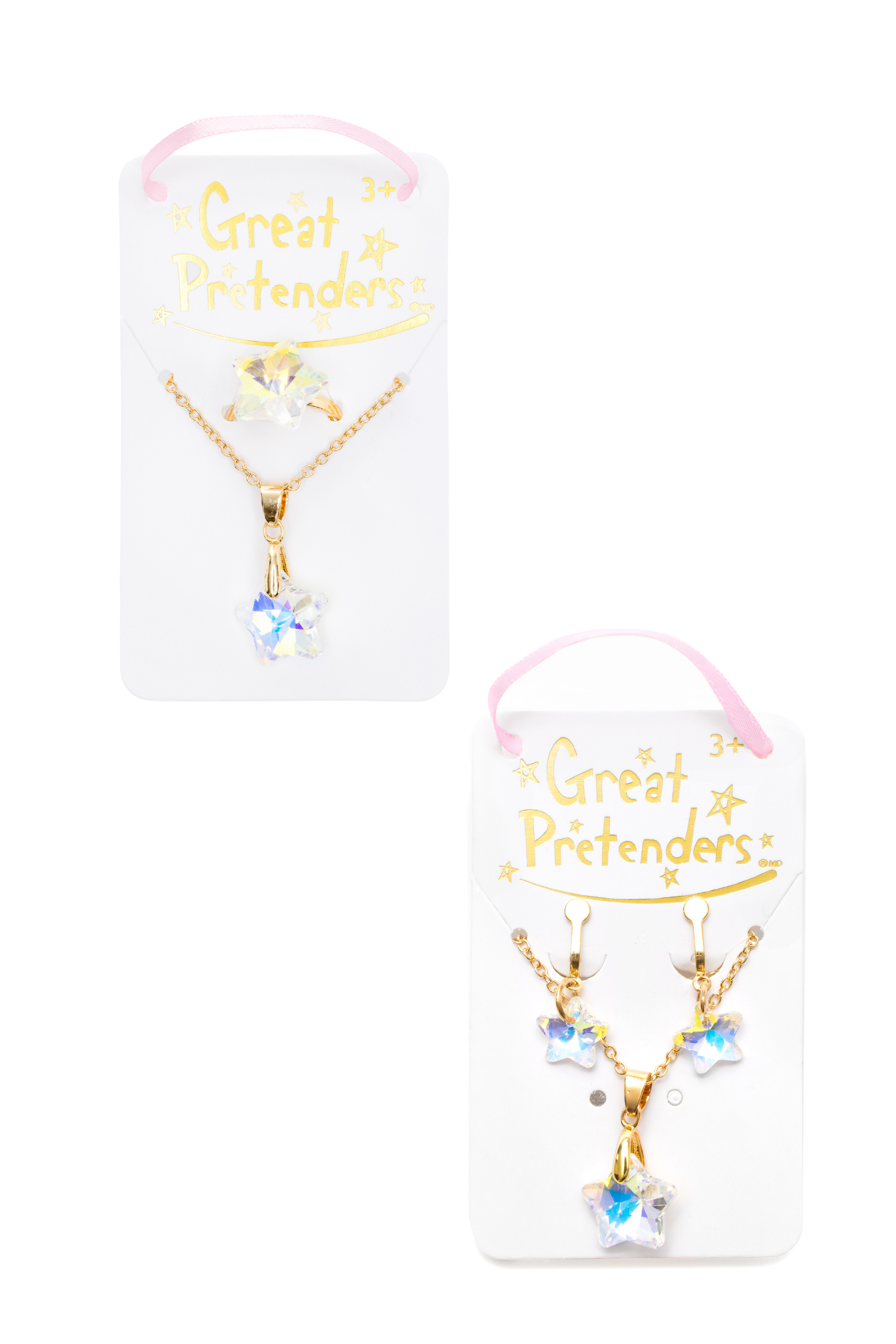 Boutique Holographic Star Necklace, Earrings and Ring Assortment