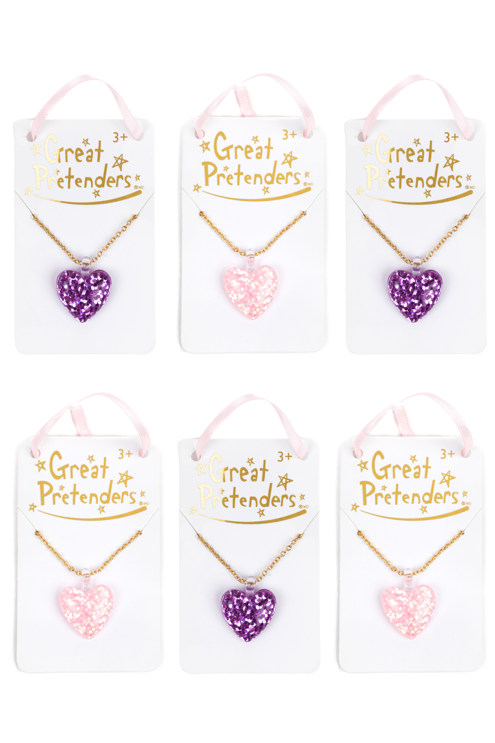 Boutique Glitter Heart Necklace Bundle