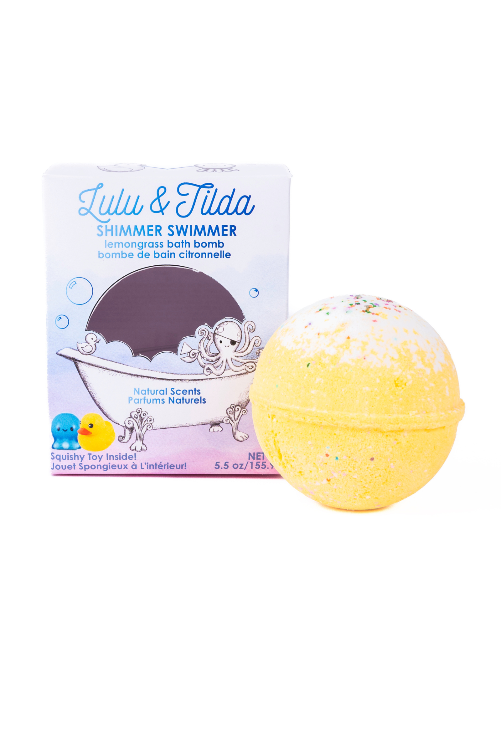 Bath Bomb with Surprise Squishie Inside-Bath Bomb-Retail-Swimmer Shimmer-Great Pretenders USA