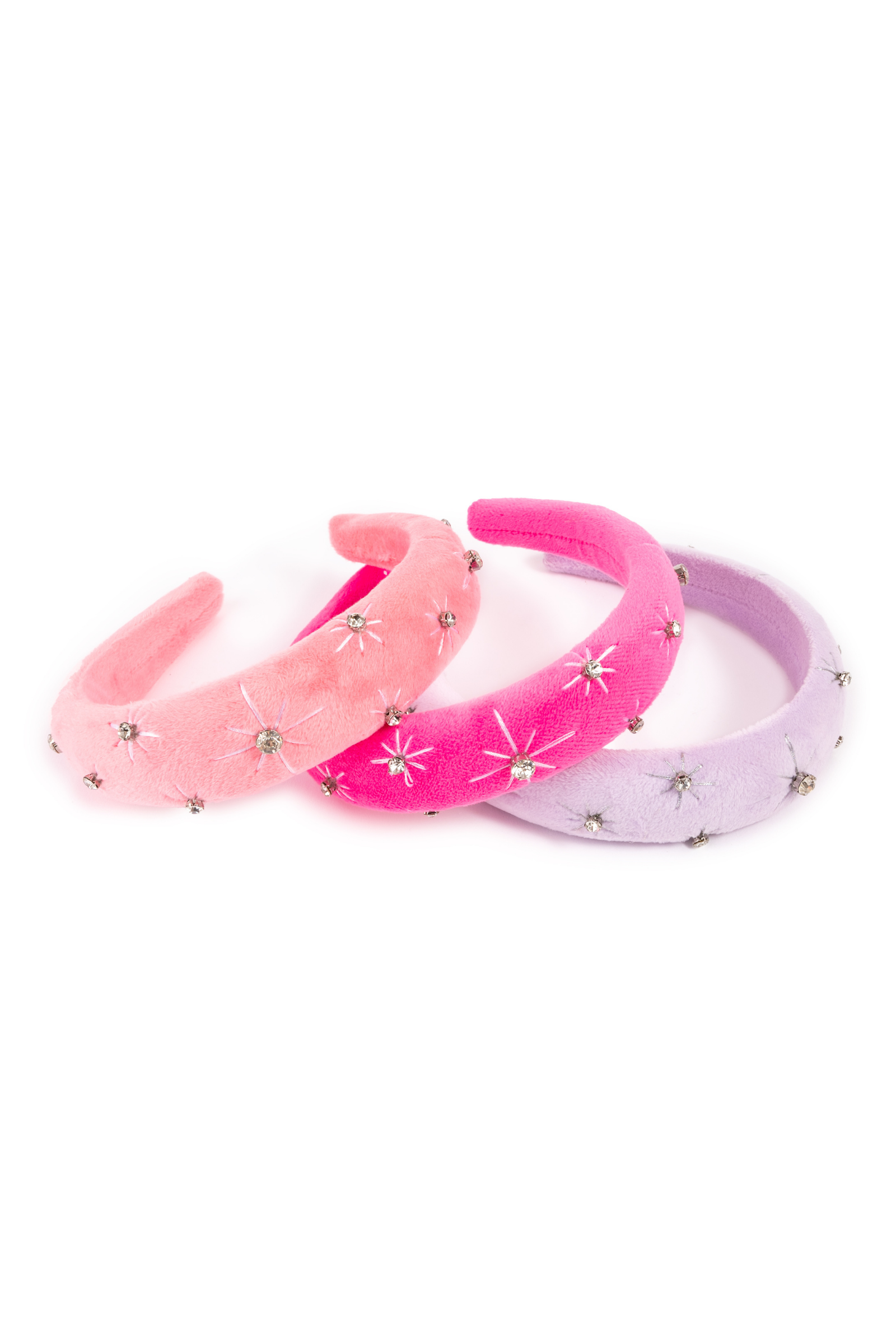 Boutique Starburst Velvet Headband, 3pcs Assorted