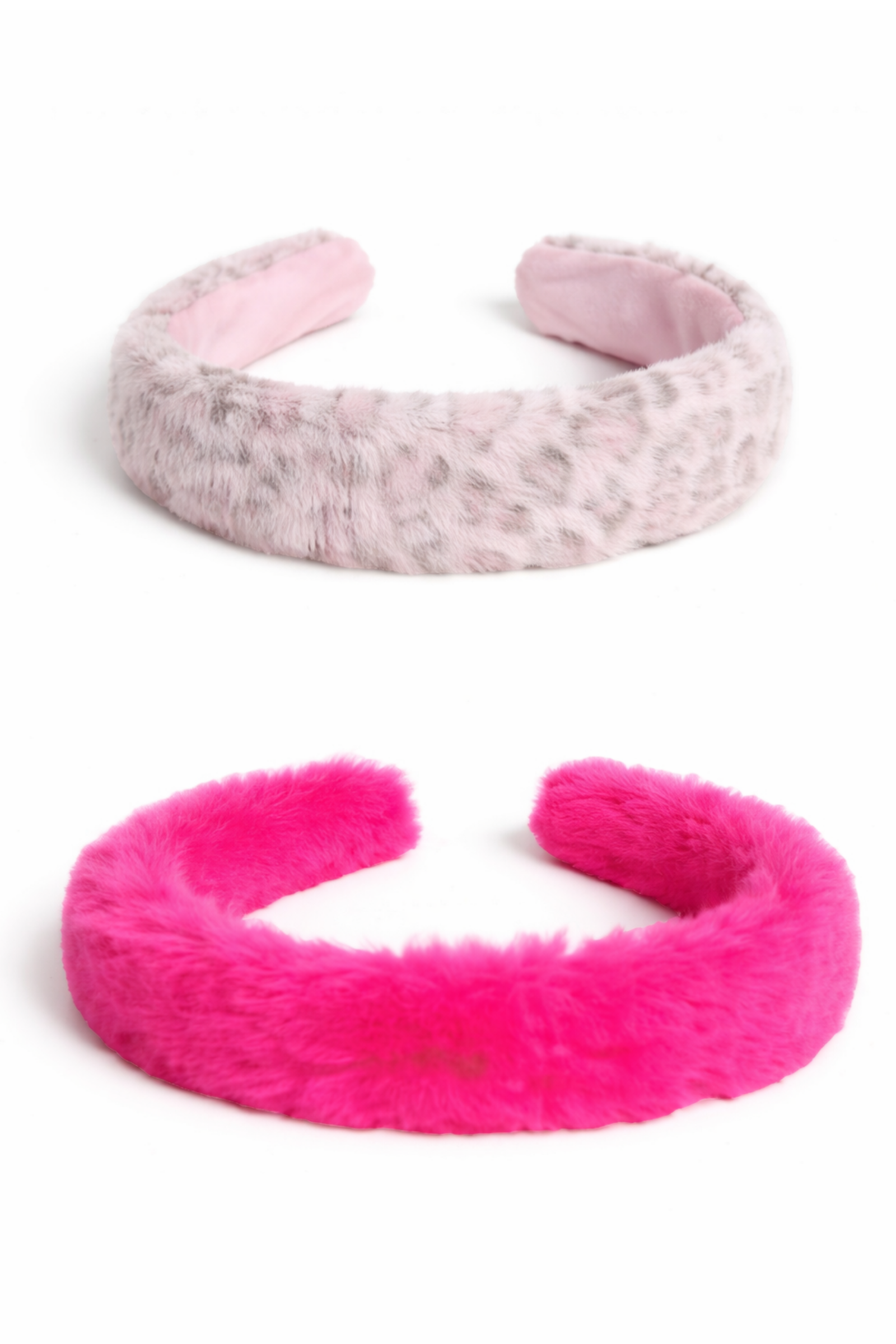 Plush Faux Fur Headband, 2pcs Assorted