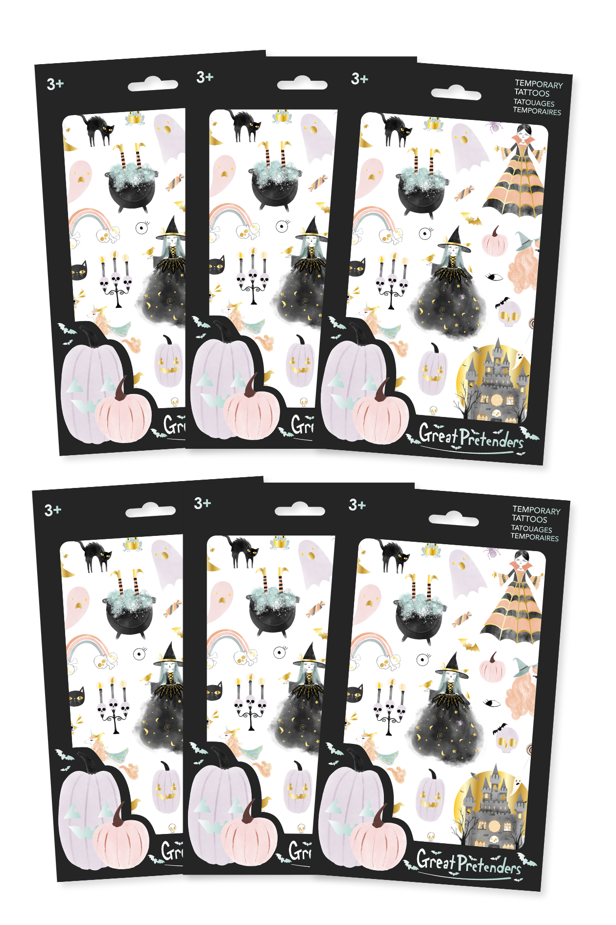 Enchanting Raven Halloween Witch Temporary Tattoo Bundle