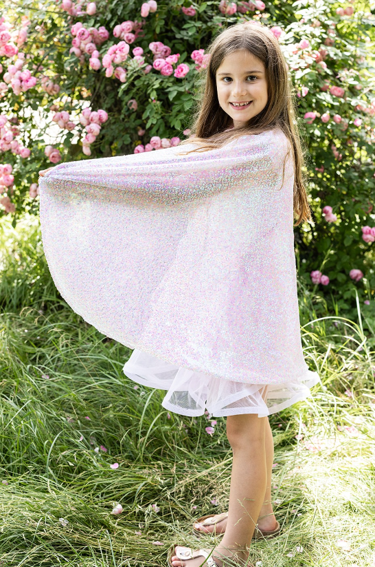 Pink Sequins Twirl Cape