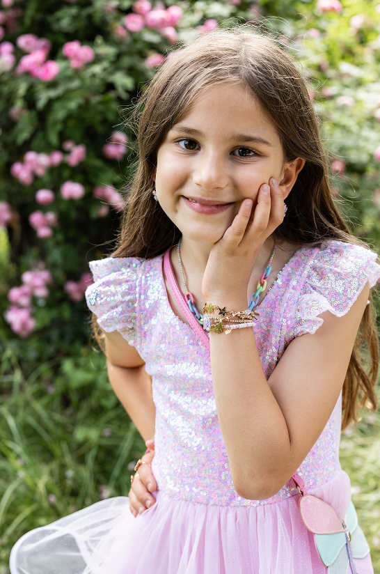 Pink Sequins Twirl Dress