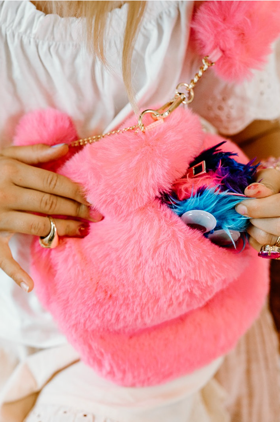 Pinky Promise Furry Fuchsia Purse