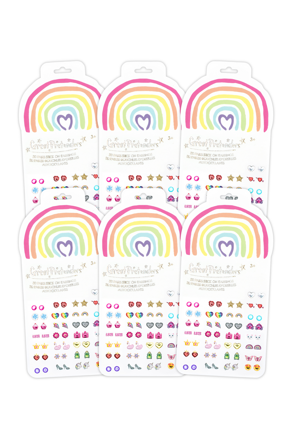 Great Pretenders - Rainbow Love Sticker Earrings - 30 pairs - Little Zebra