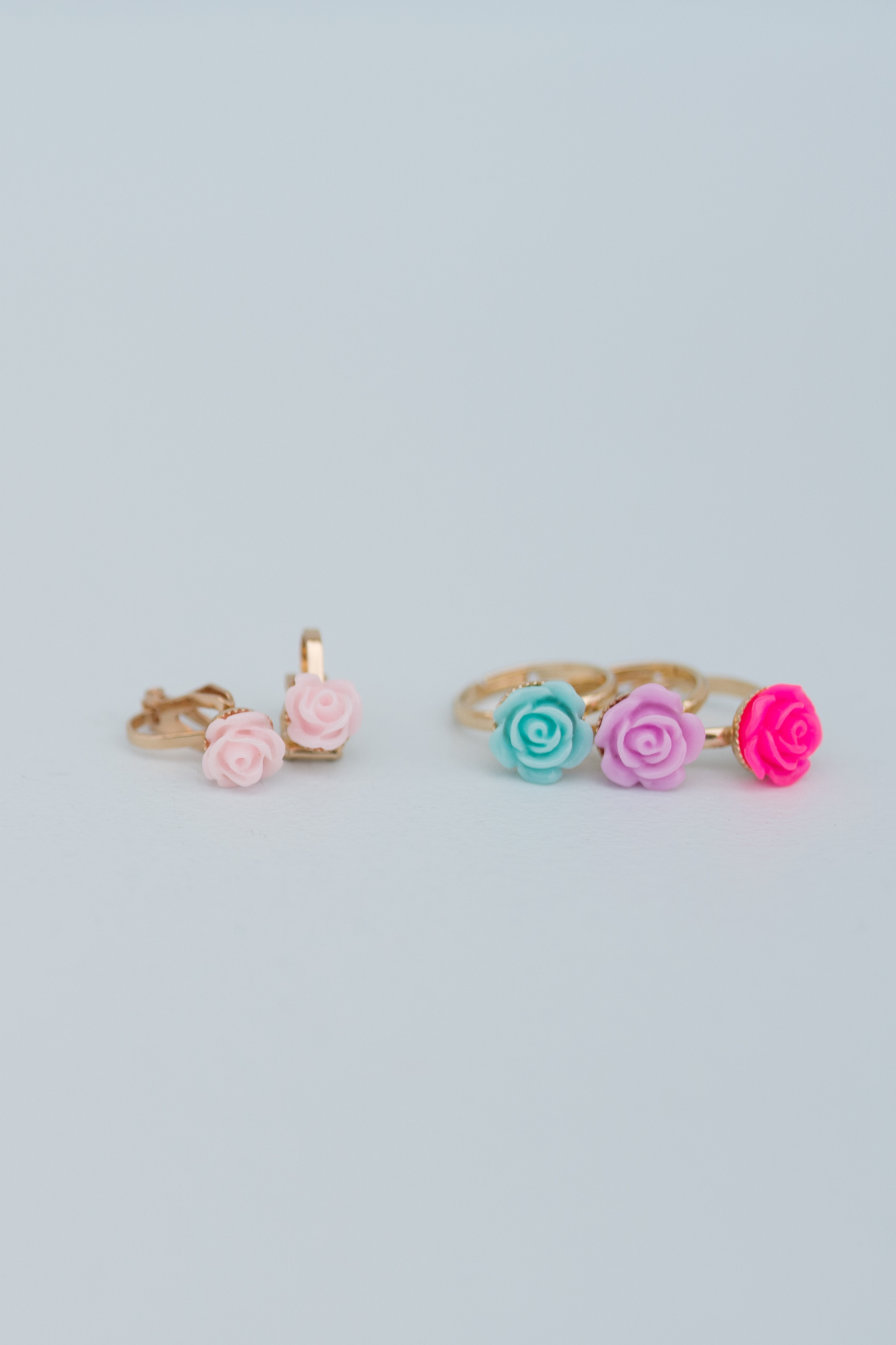 Boutique Rose Rings & Earring Set