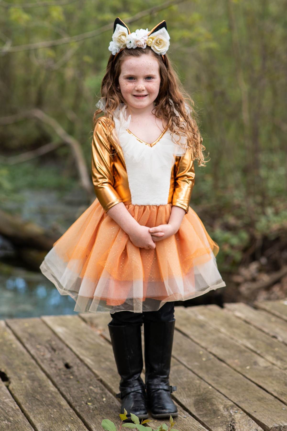 Woodland Fox Dress with Headpiece Size 3-4