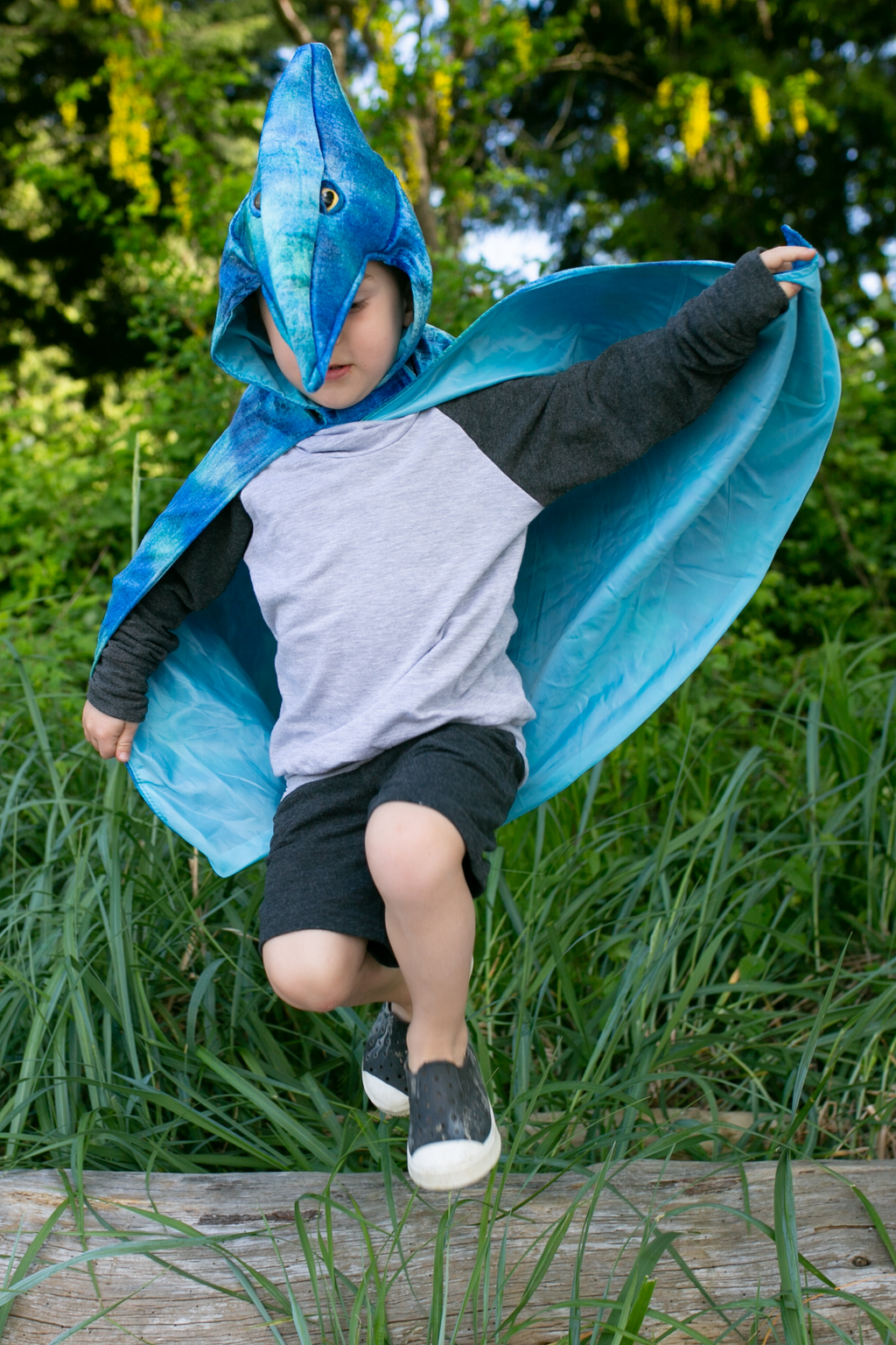 Great Pretenders 56785, Pterodactyl Hooded Cape, Blue, US Size 4-5