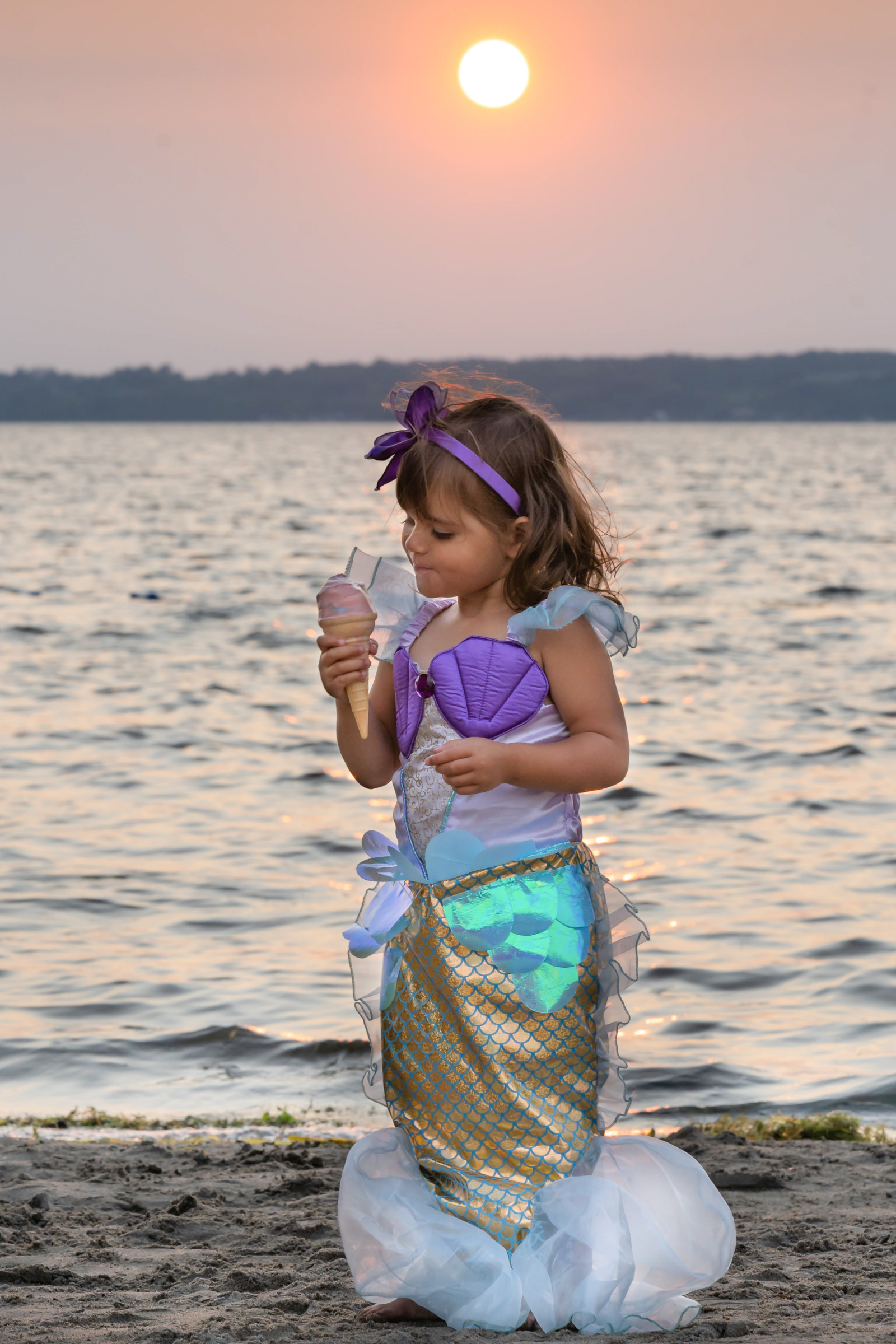 Mermaid Dress & Headband Blue/Lilac / Size 3-4